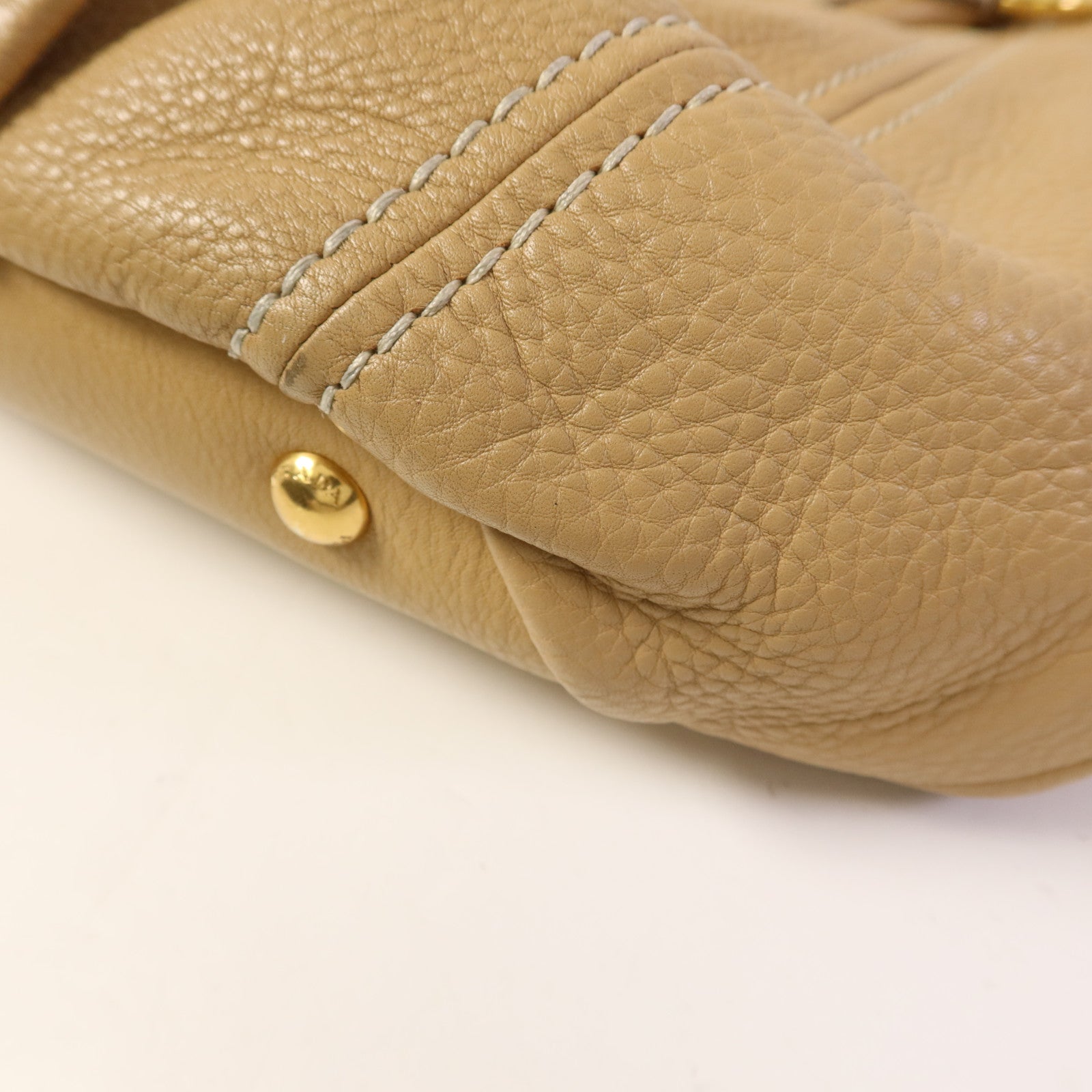 PRADA 【激減優惠】牛皮皮革2 Way Shoulder Bag金扣手挽肩背兩用袋