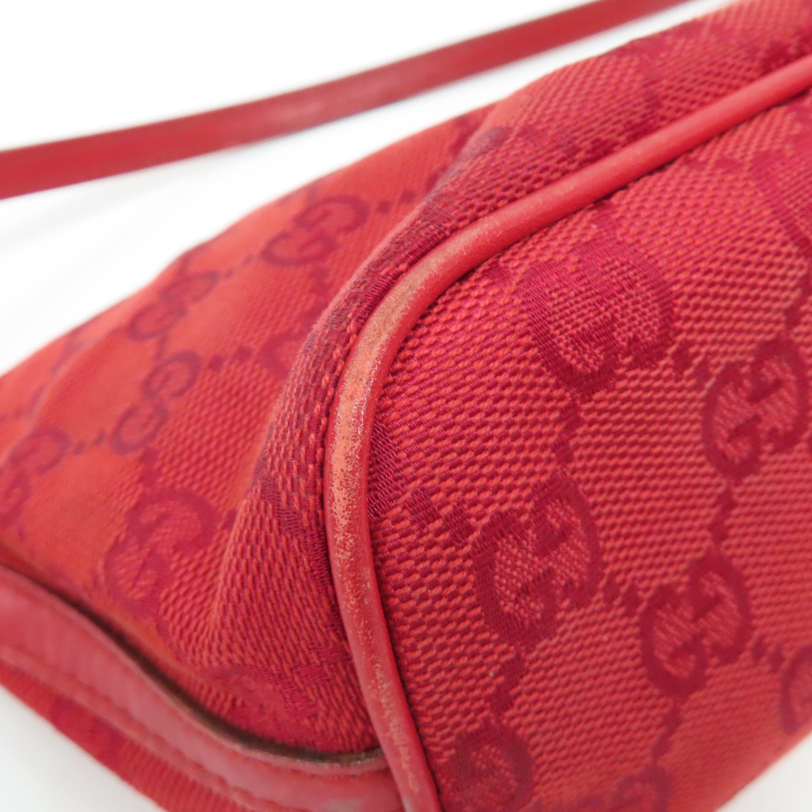 GUCCI 【激減優惠】帆布Hand Bag銀扣手挽袋紅色