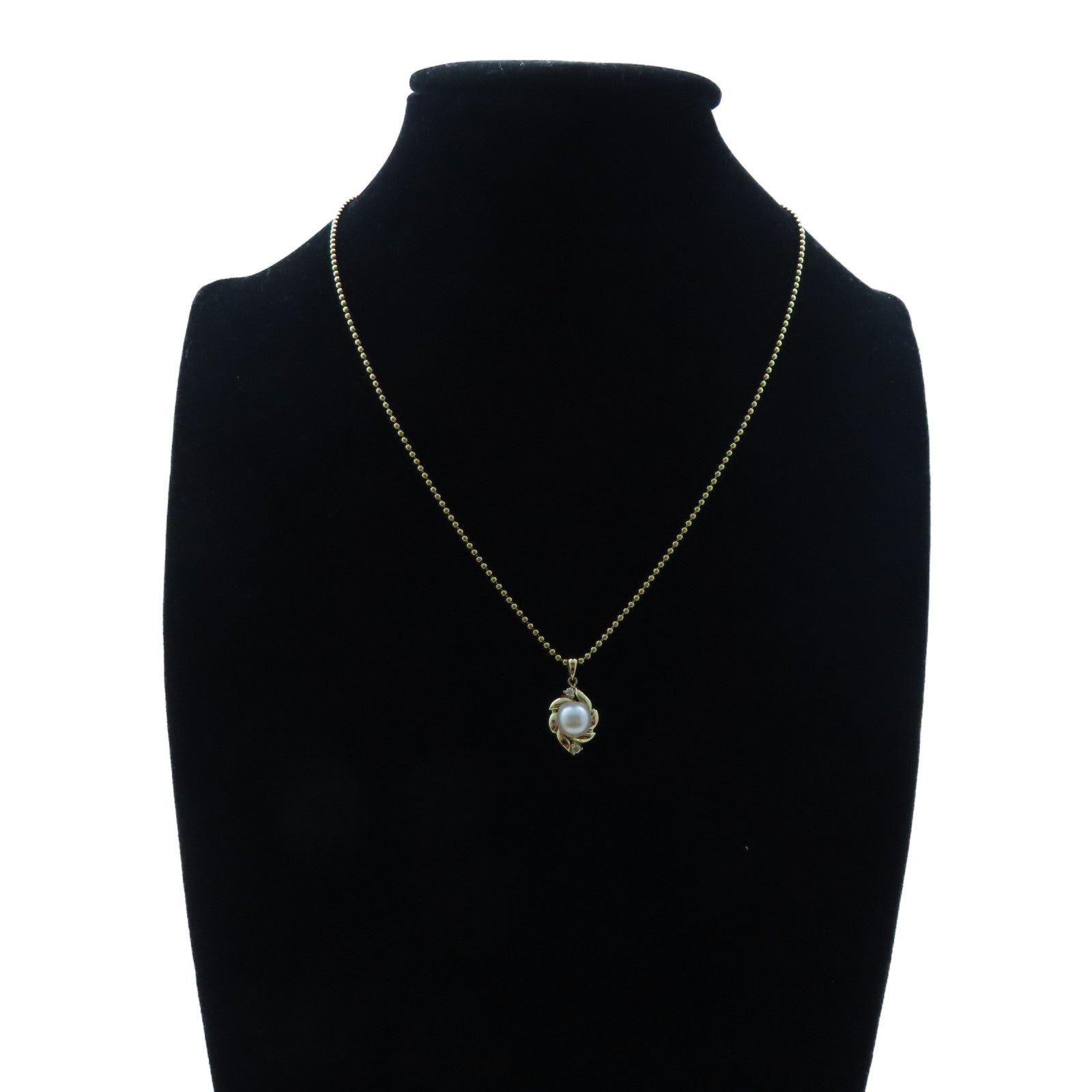 JEWELRY 【激減優惠】18K黃金Pearl/Diamond Necklace7.2g珍珠/0.06ct鑽石項鍊#40cm