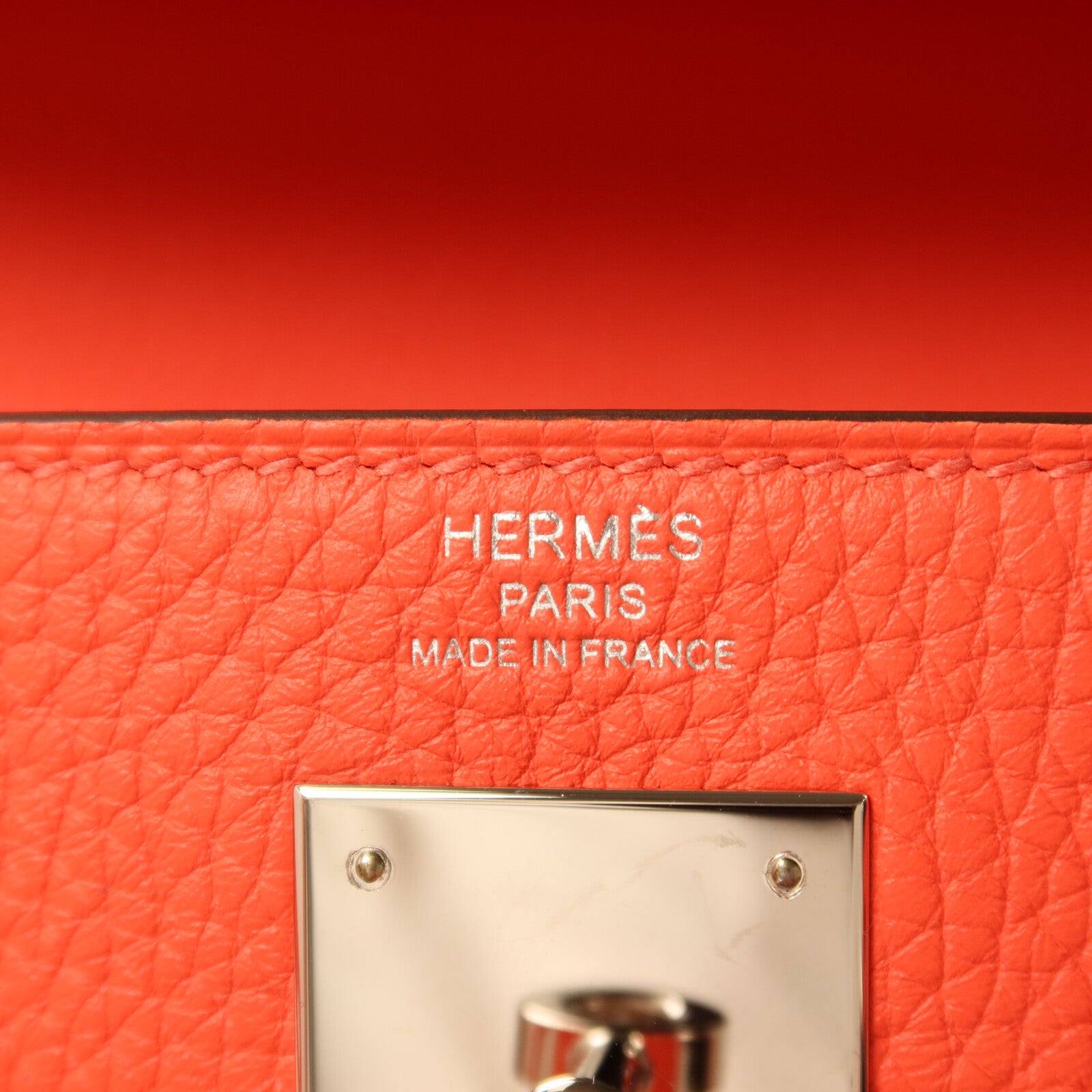 HERMES Taurillon Clemence皮革Kelly 28銀扣手挽肩背兩用袋Rose Texas