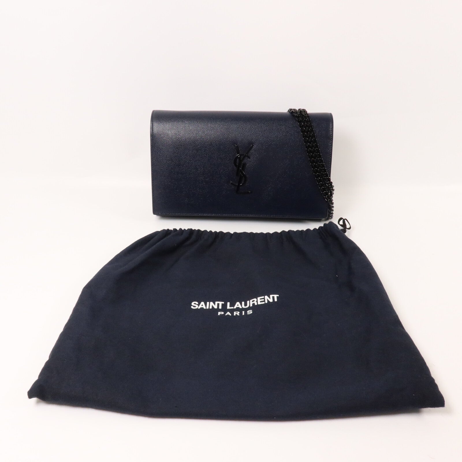 SAINT LAURENT 牛皮皮革Wallet On Chain鏈帶肩背袋