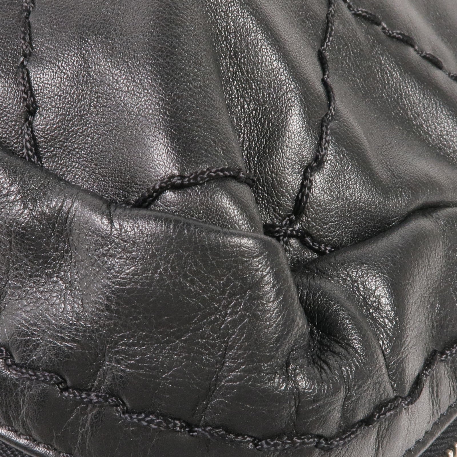 CHANEL 牛皮皮革Handbag銀扣手挽袋