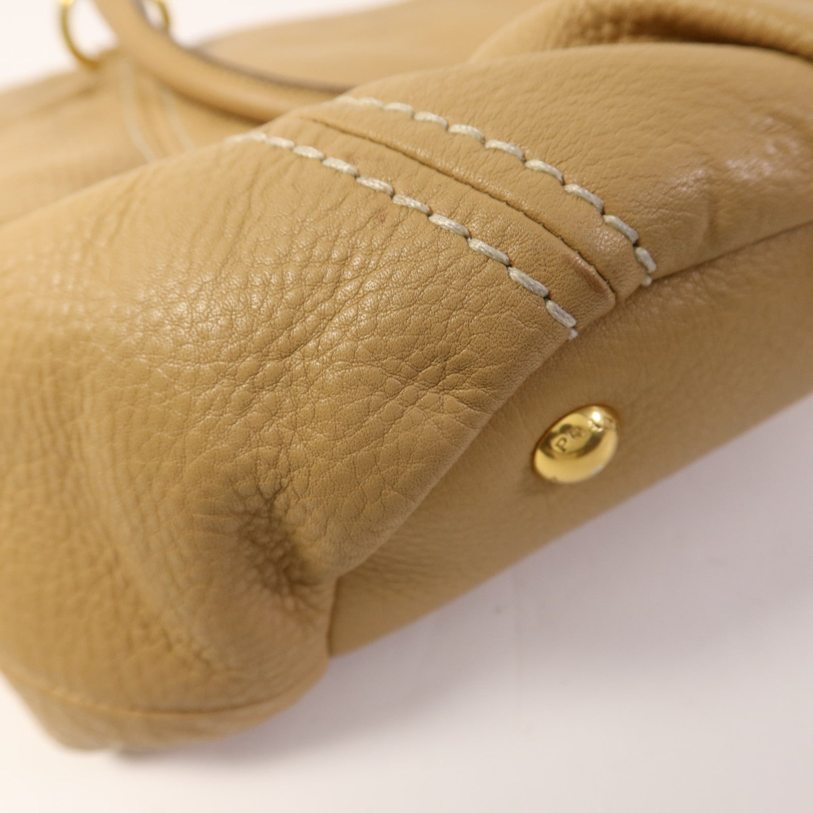 PRADA 【激減優惠】牛皮皮革2 Way Shoulder Bag金扣手挽肩背兩用袋