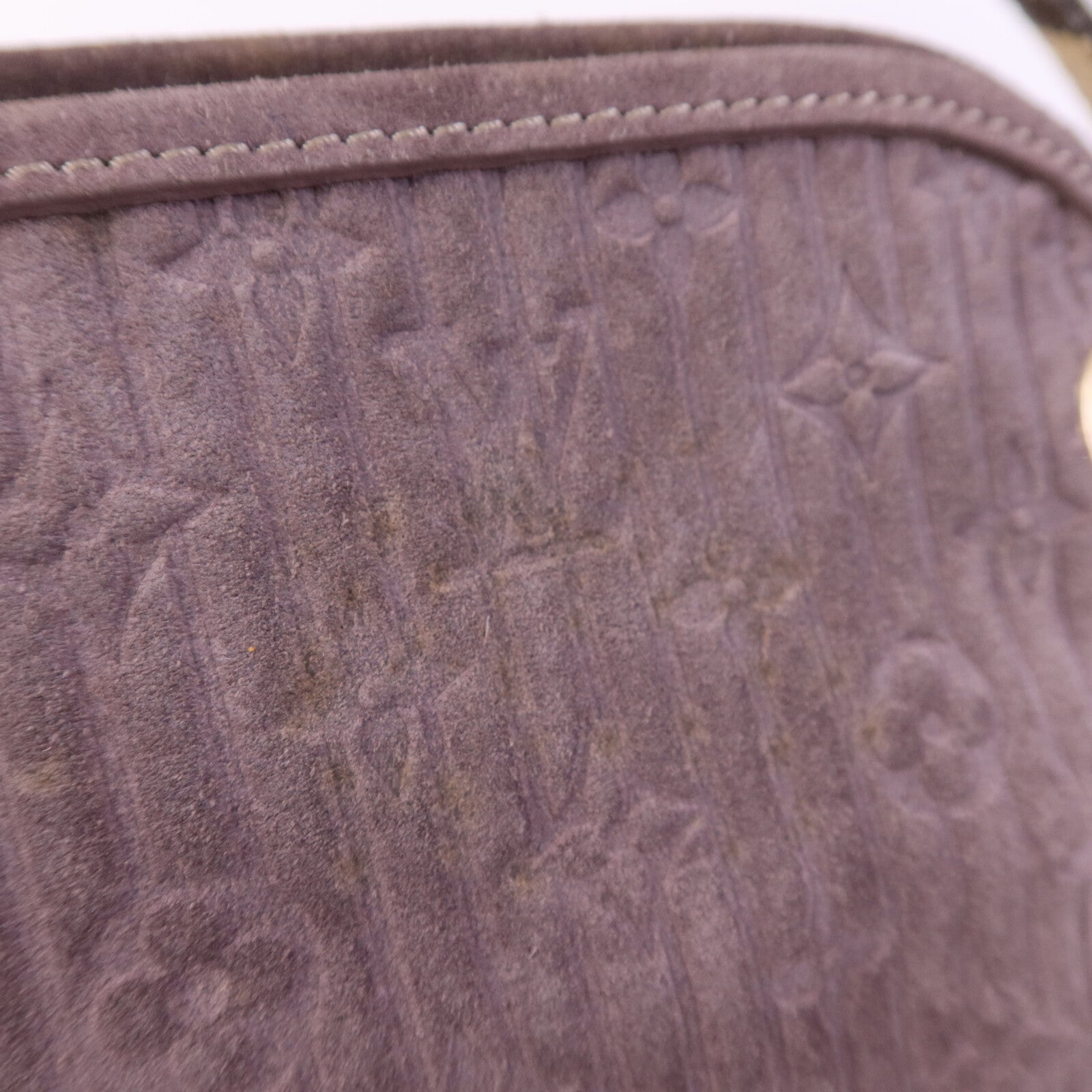 LOUIS VUITTON 【激減優惠】麂皮皮革/蛇皮Monogram Suede Whisper金扣肩背袋
