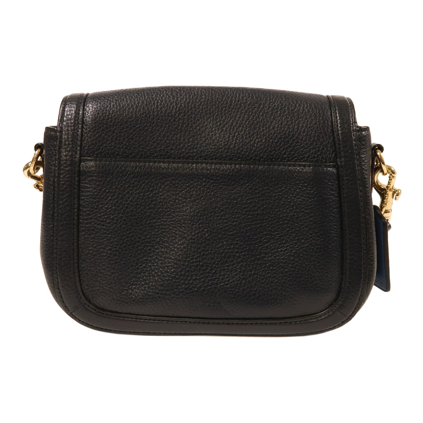 COACH 皮革Carriage Crossbody金扣肩背袋深藍色