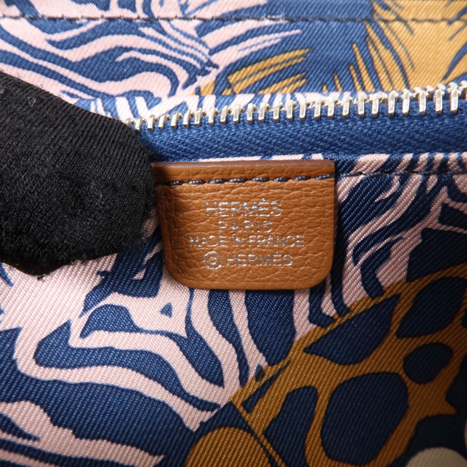 HERMES Evercolor皮革Silk In Compact銀扣錢包Gold