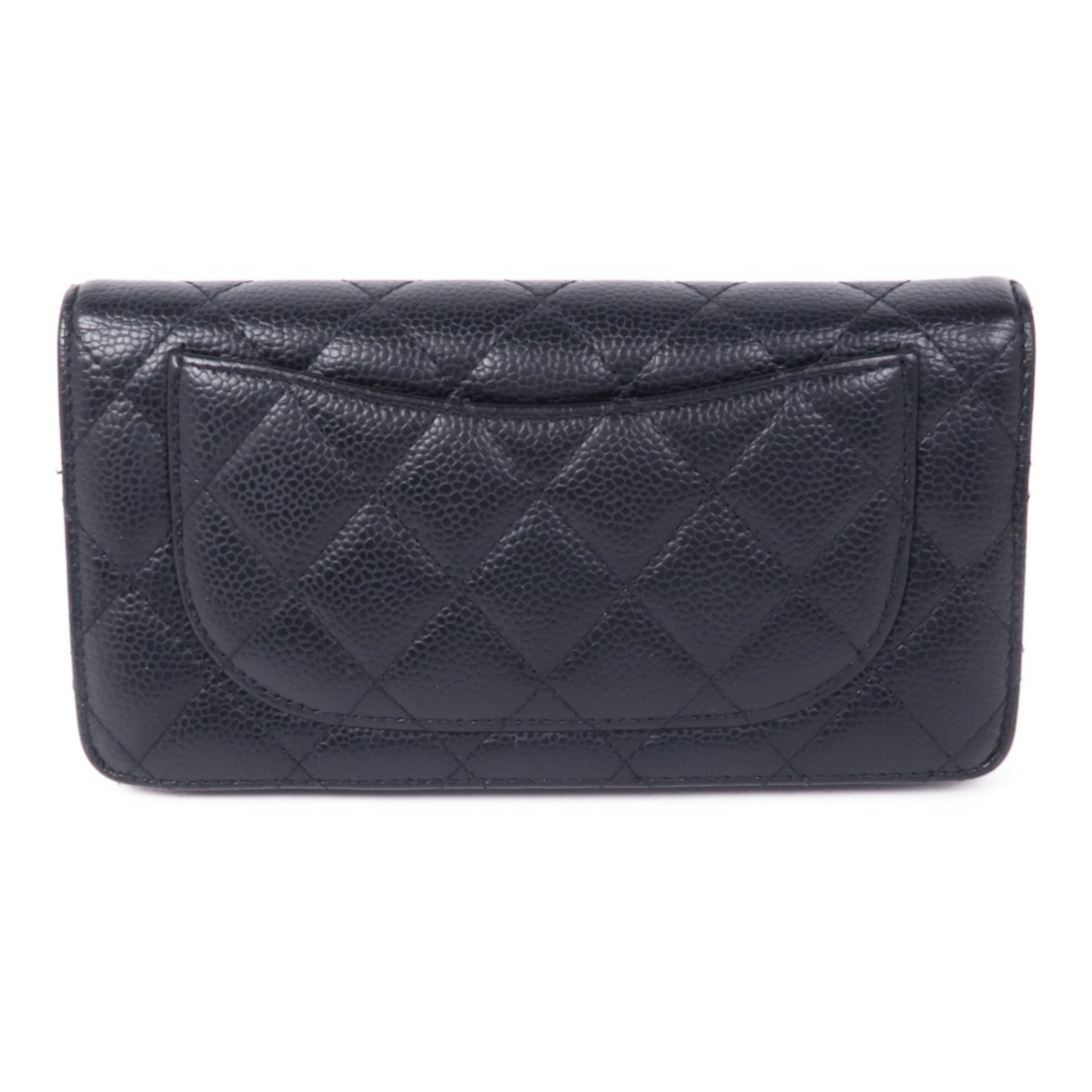 CHANEL 牛皮皮革Long Wallet金扣長錢包