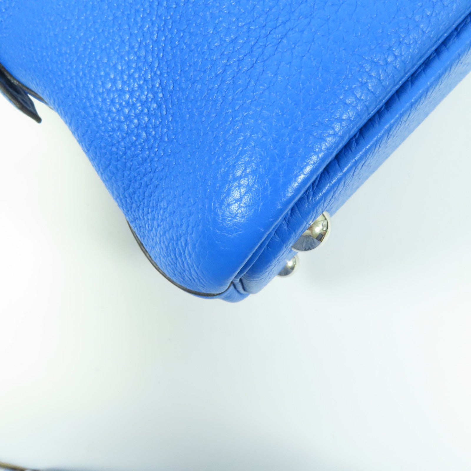 HERMES Clemence皮革Bolide 31銀扣手挽肩背兩用袋/Bleu Zanzibar
