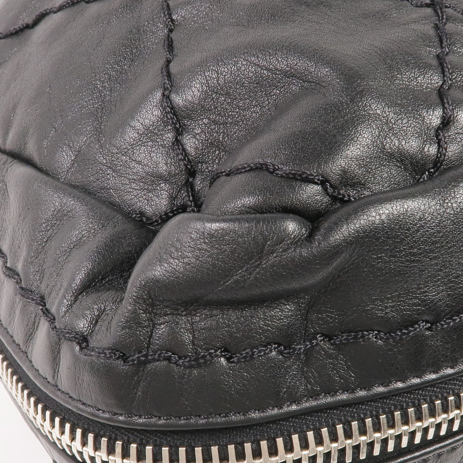 CHANEL 牛皮皮革Handbag銀扣手挽袋