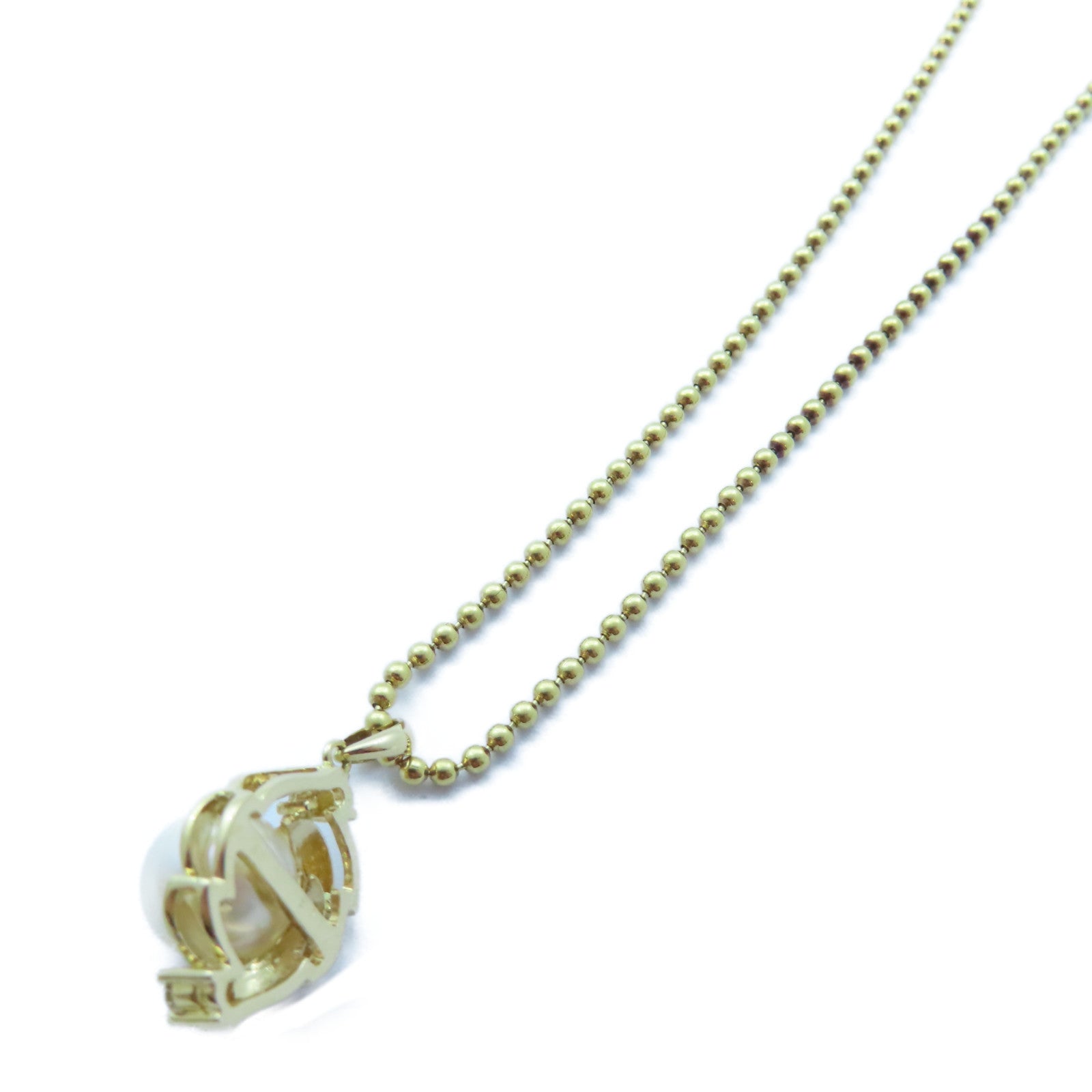 JEWELRY 【激減優惠】18K黃金Pearl/Diamond Necklace7.2g珍珠/0.06ct鑽石項鍊#40cm
