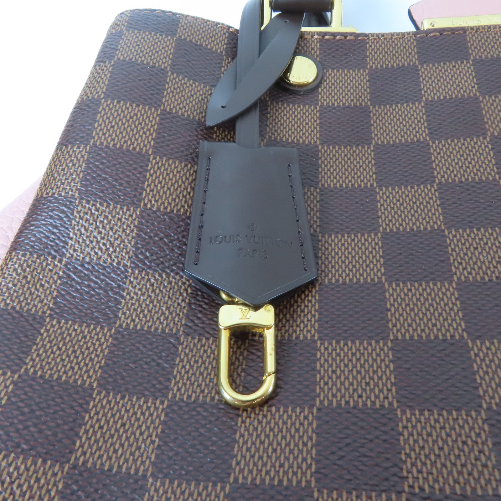LOUIS VUITTON Damier Brittany金扣手挽肩背兩用袋啡色