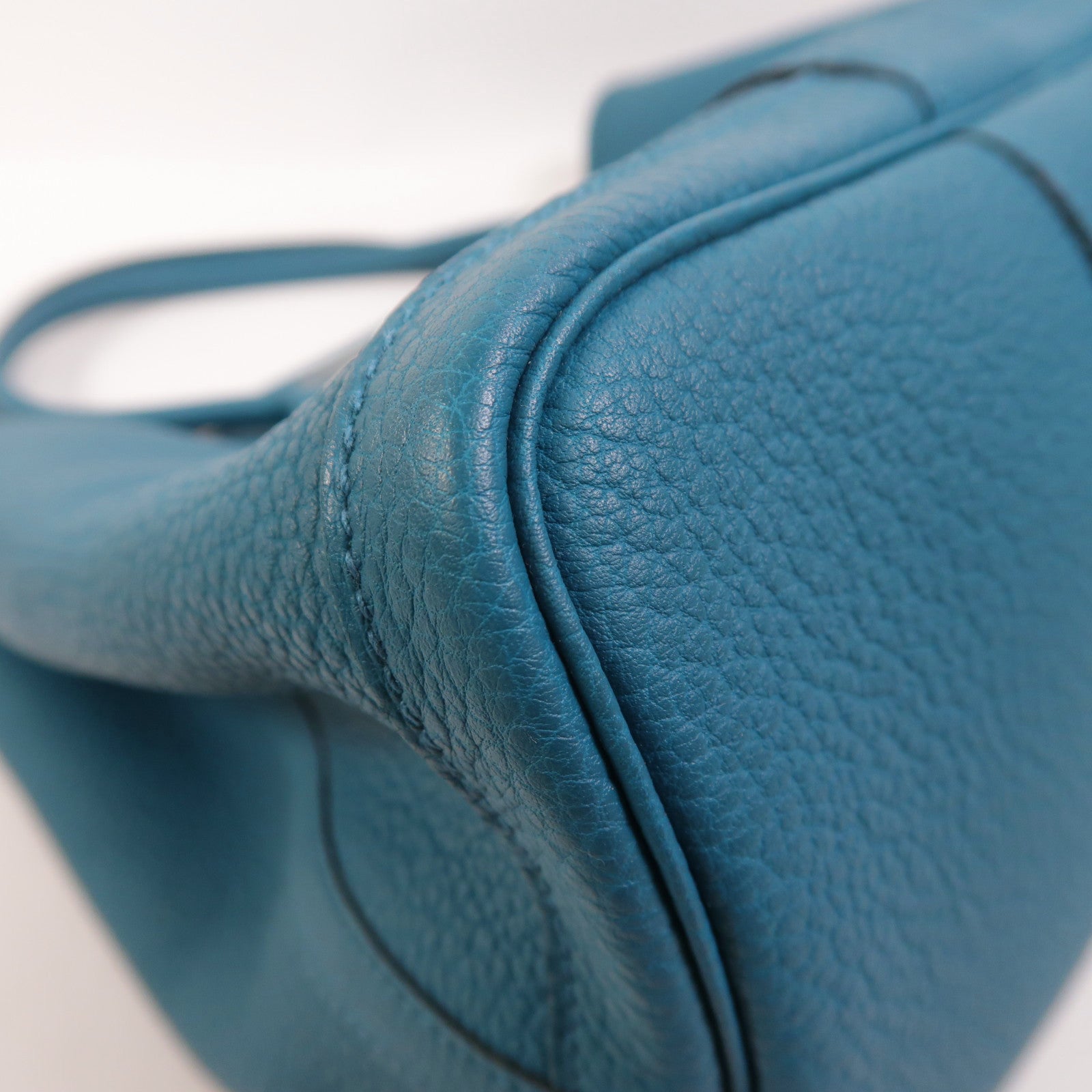 HERMES Negonda皮革Garden Party PM銀扣手挽袋Bleu Izmir