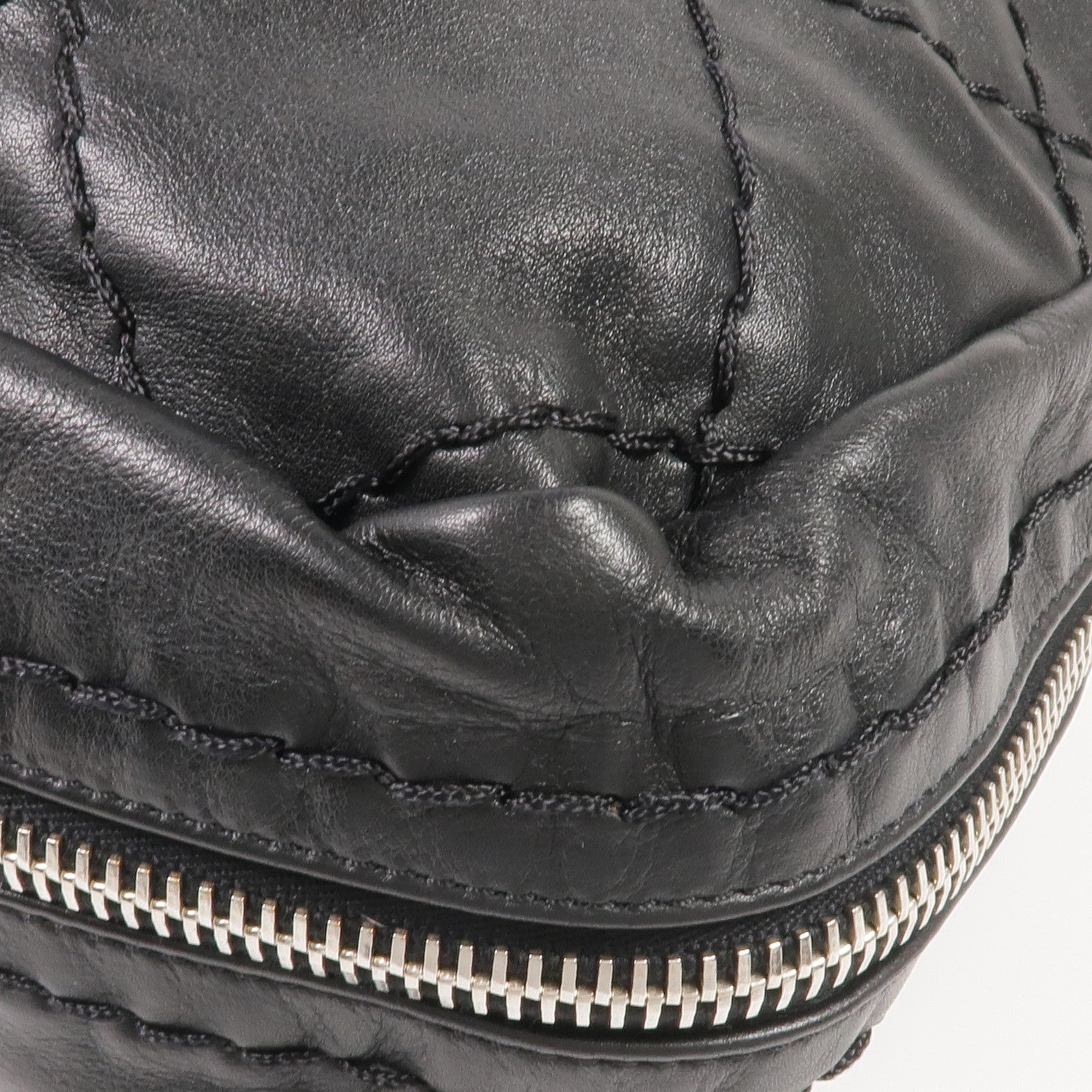 CHANEL 牛皮皮革Handbag銀扣手挽袋