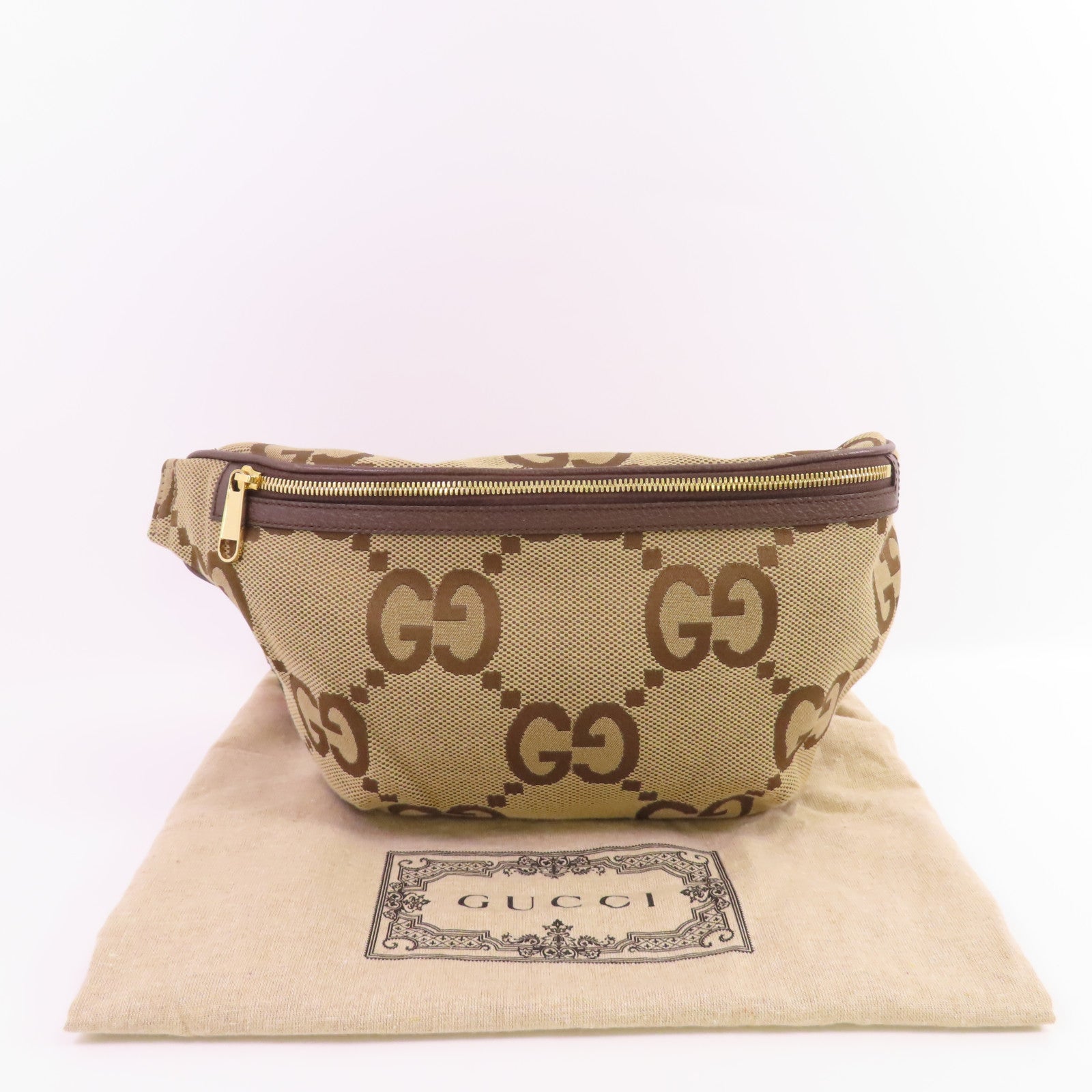 GUCCI GG帆布Jumbo GG Waist Bag金扣腰包