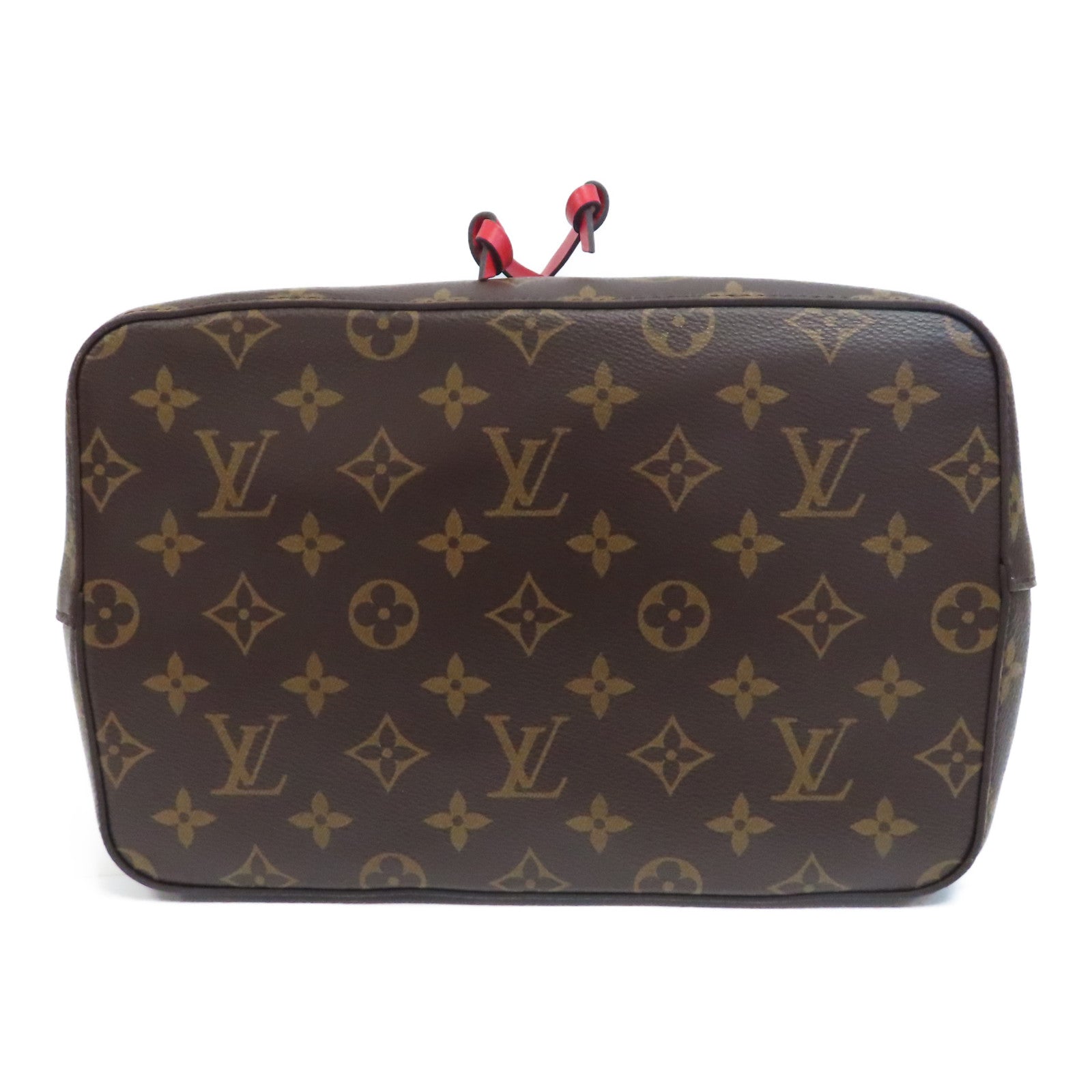 LOUIS VUITTON Monogram Neo Noe MM金扣肩背袋啡色/紅色