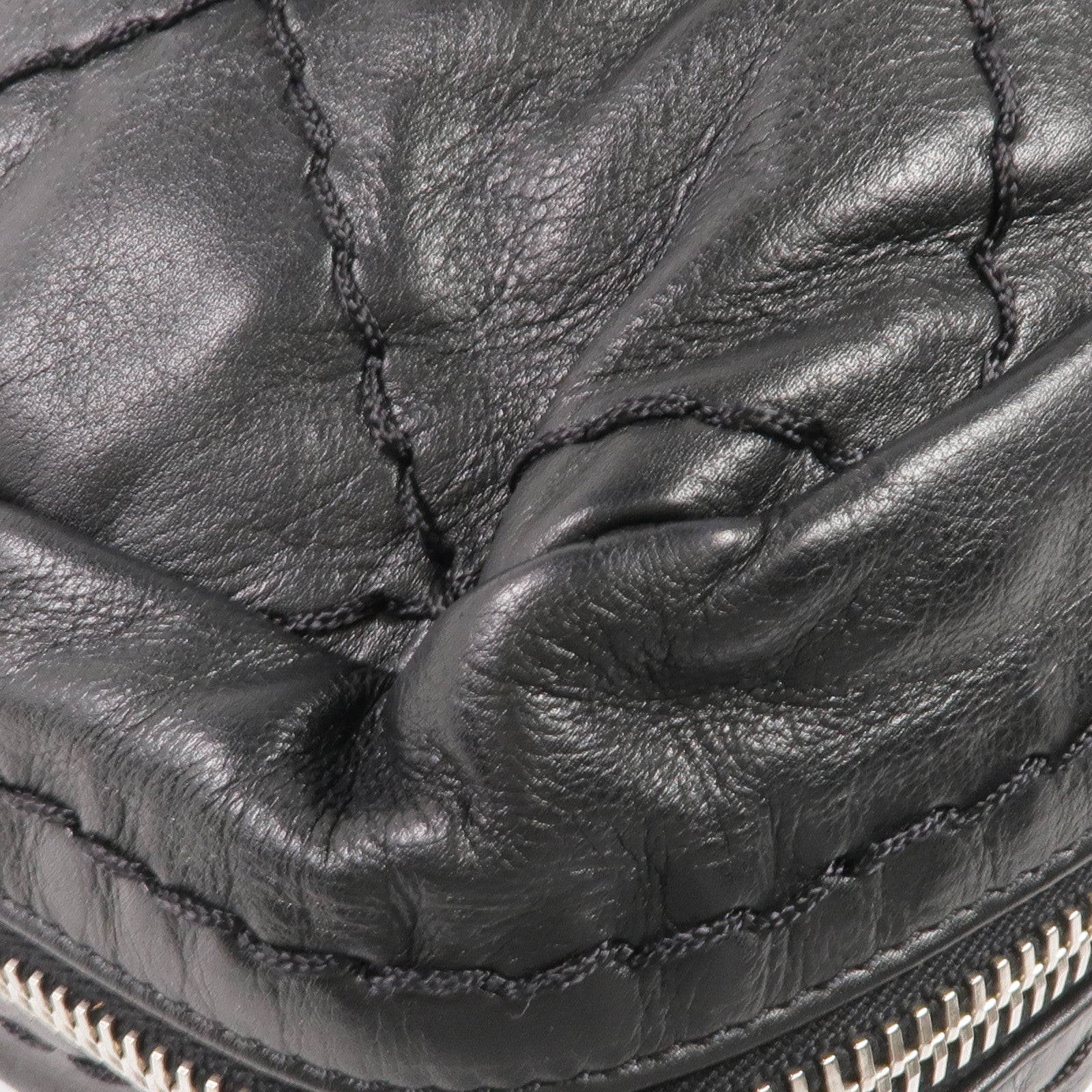 CHANEL 牛皮皮革Handbag銀扣手挽袋