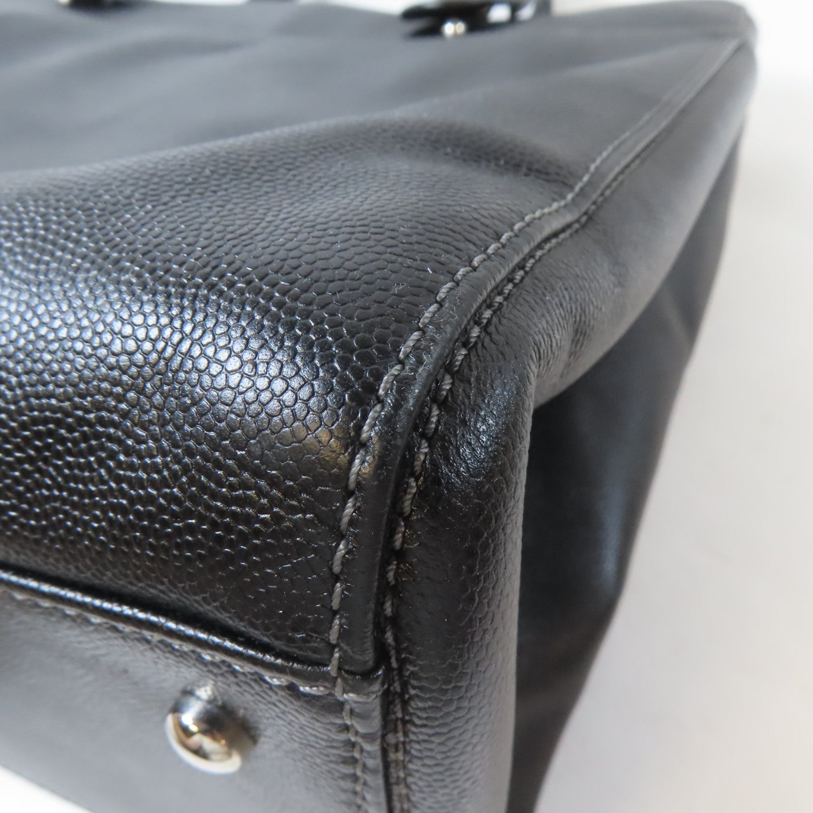 CHANEL 【激減優惠】Caviar皮革2 Way Shoulder Bag銀扣手挽肩背兩用袋黑色