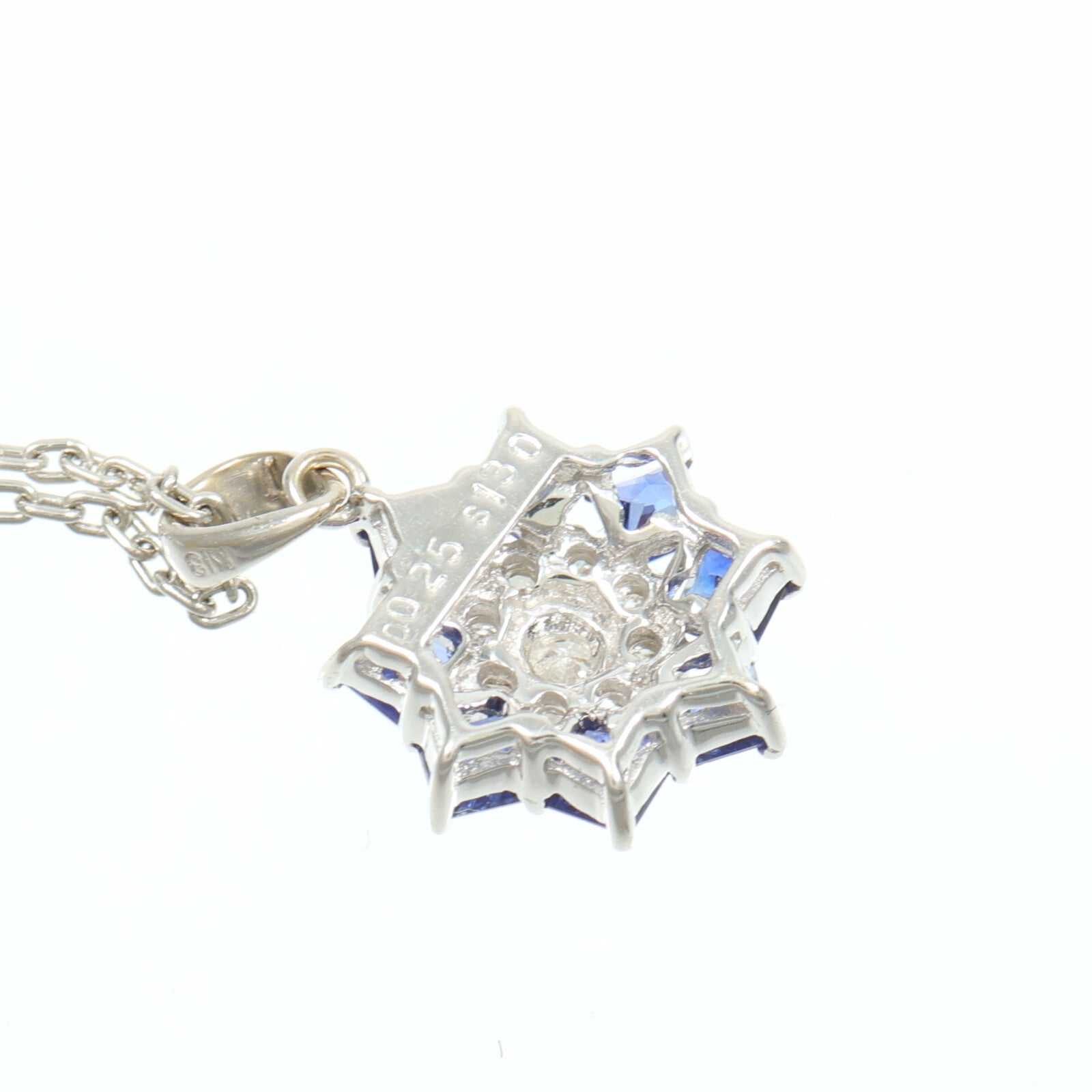 JEWELRY 18K白金/PT850鉑金Sapphire Diamond藍寶石/鑽石項鍊