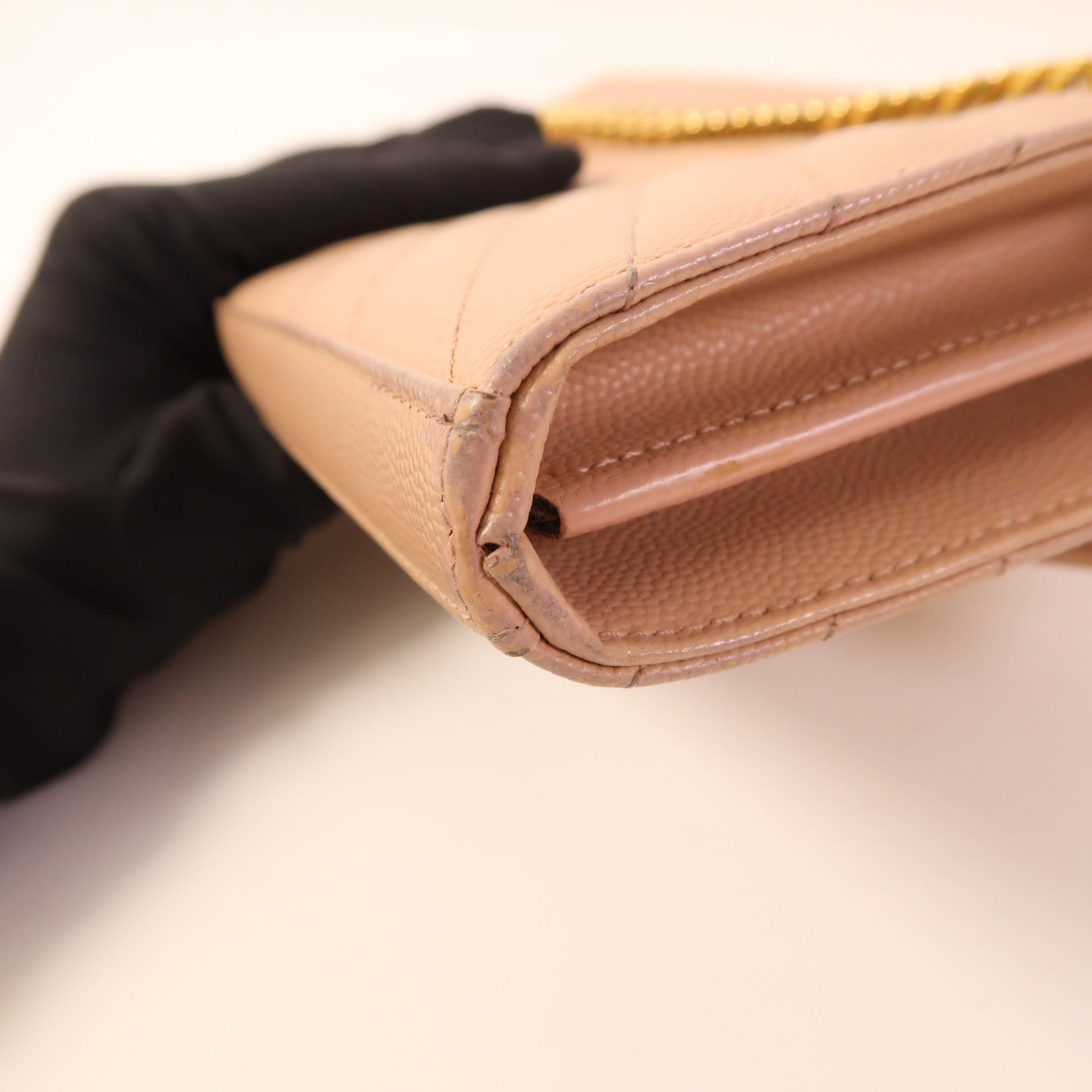 SAINT LAURENT 牛皮皮革Cassandra Classic金扣鏈帶肩背袋