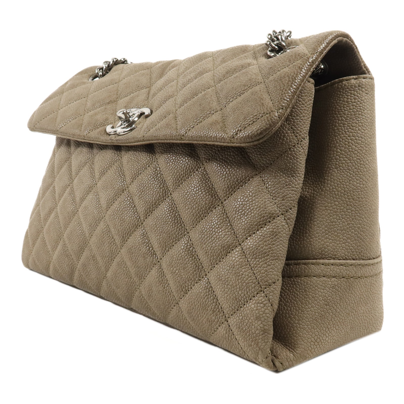 CHANEL 牛皮皮革Shoulder Bag銀扣肩背袋