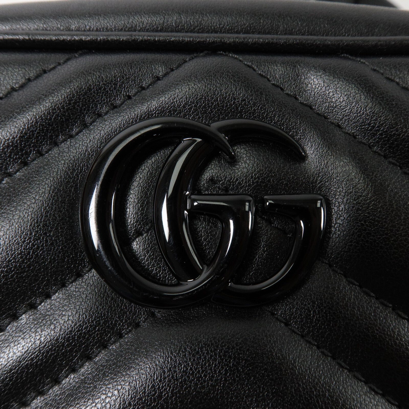 GUCCI 牛皮皮革GG Marmont Mini鏈帶肩背袋