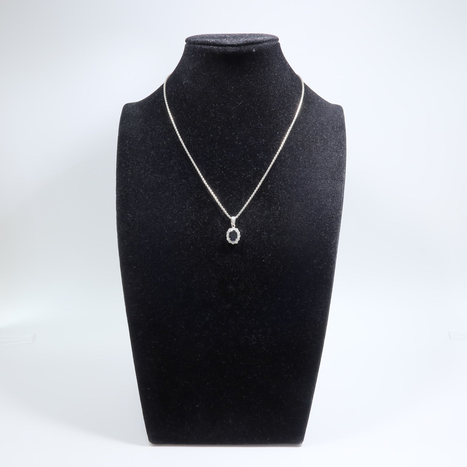 JEWELRY PT850鉑金Sapphire Diamond Necklace藍寶石/鑽石項鍊