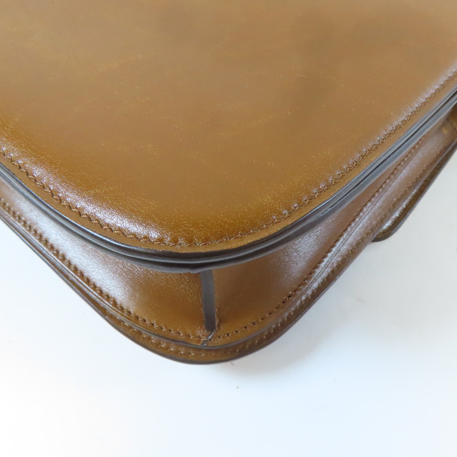 CELINE 牛皮皮革Box Shoulder Bag金扣肩背袋啡色
