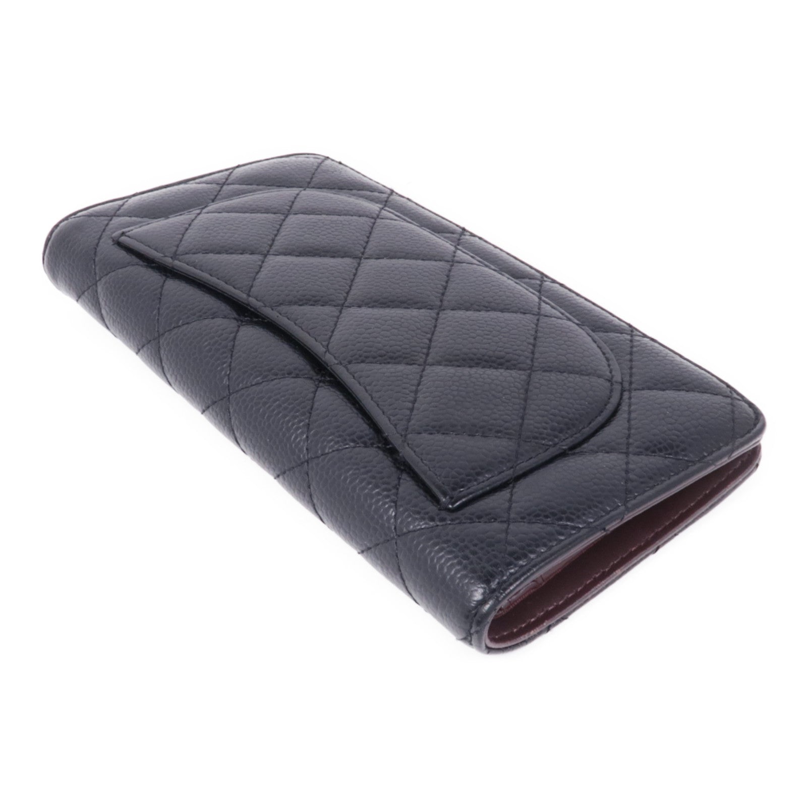 CHANEL 【激減優惠】牛皮皮革Long Wallet金扣長錢包