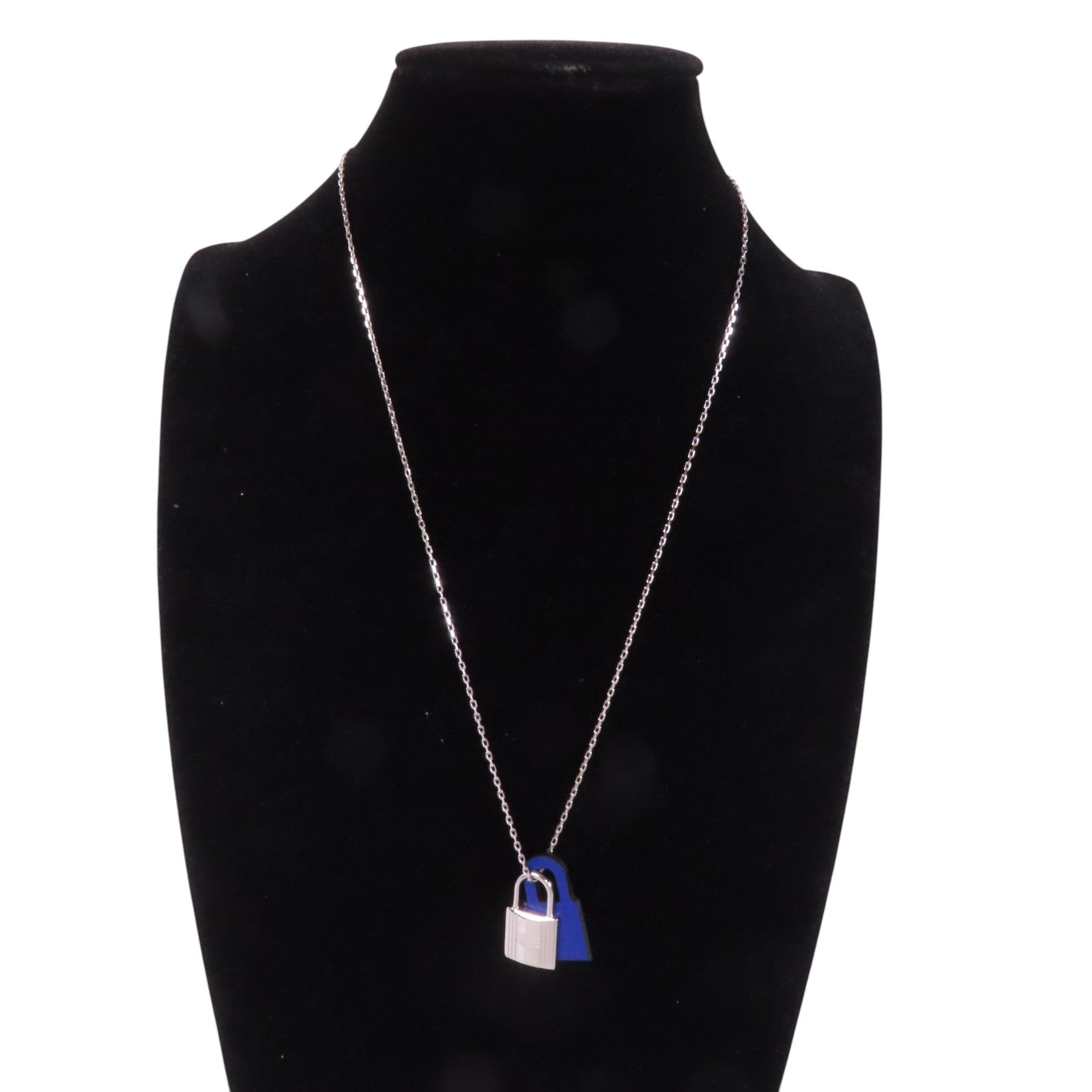 HERMES 牛皮皮革O'Kelly Necklace銀扣項鏈