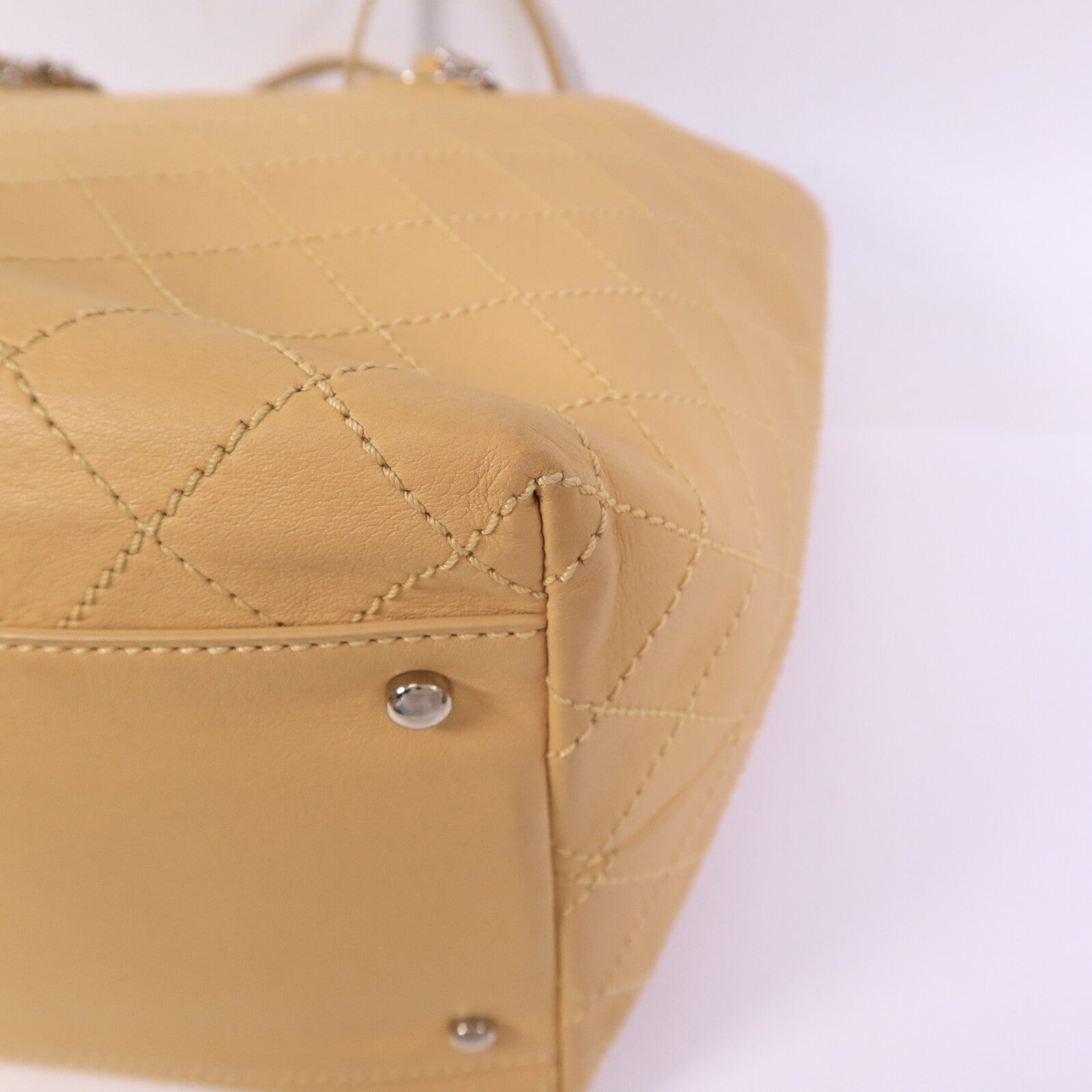 CHANEL 牛皮皮革Tote Bag鏈帶手挽袋