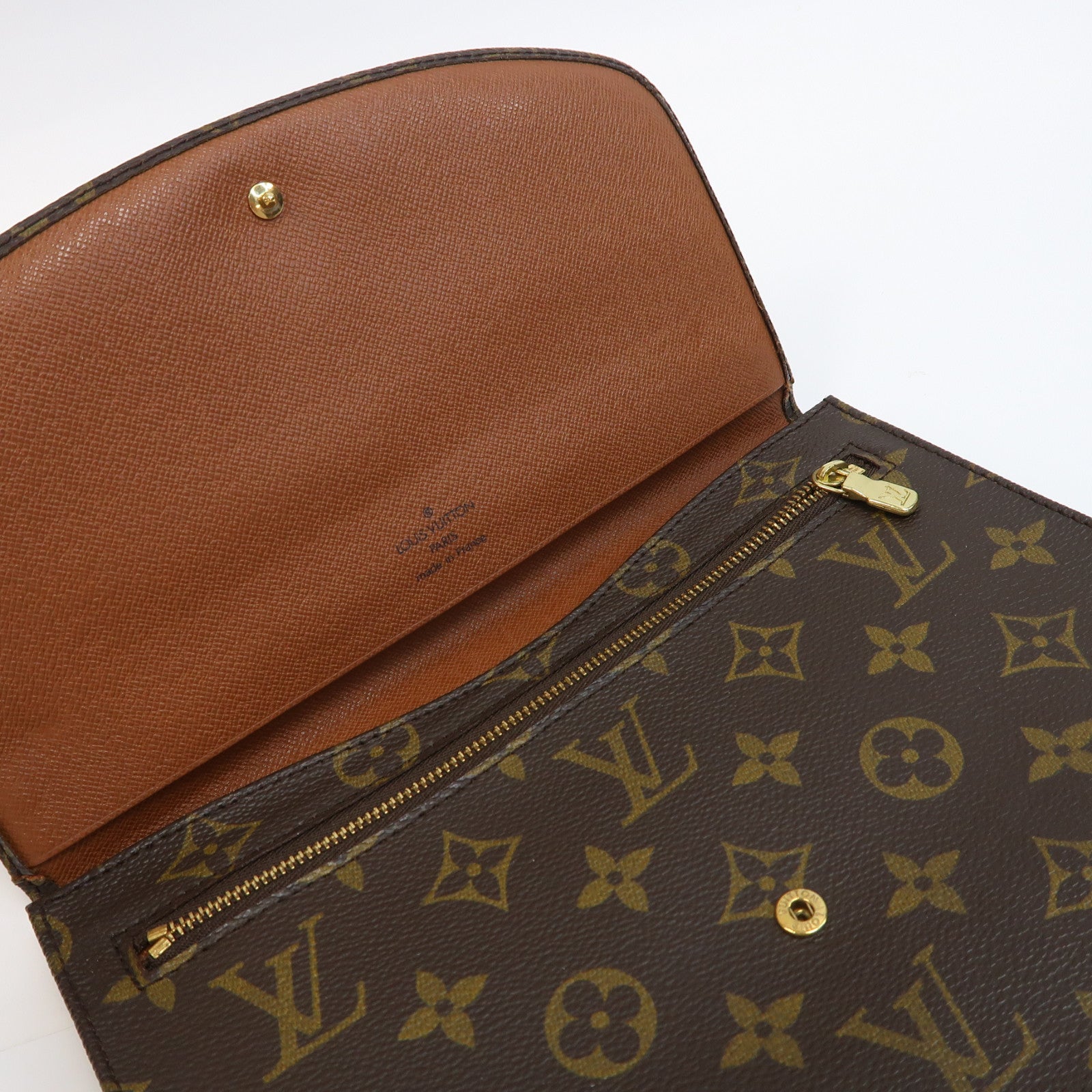 LOUIS VUITTON Monogram Clutch Bag金扣手拿包啡色