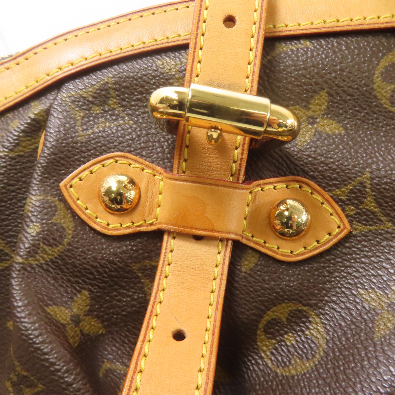 LOUIS VUITTON【激減優惠】 Monogram Tivoli GM金扣肩背袋棕色