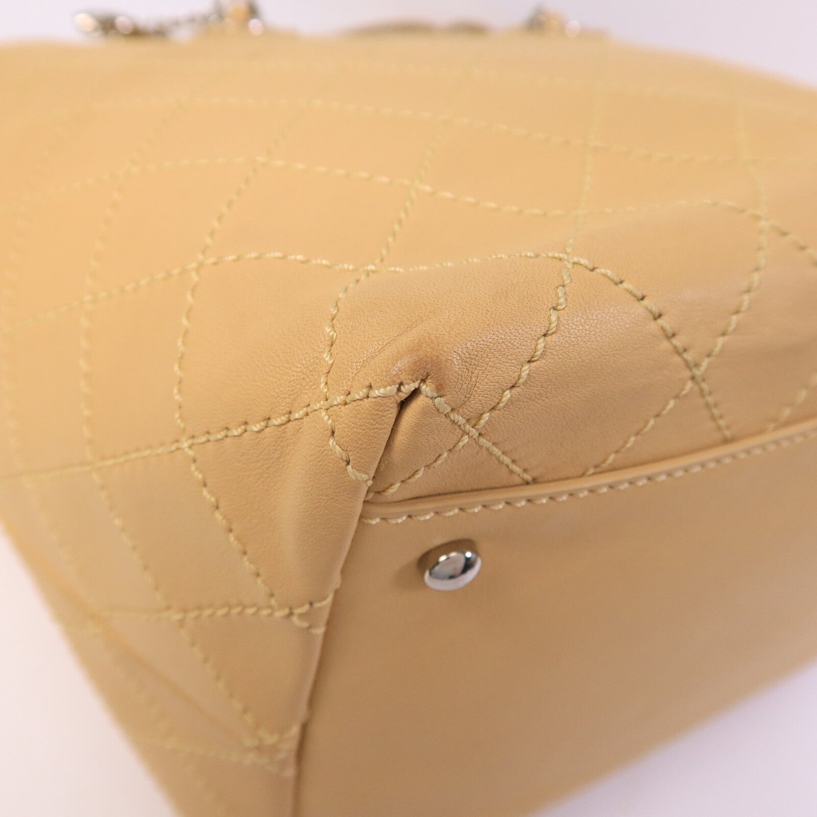 CHANEL 牛皮皮革Tote Bag鏈帶手挽袋