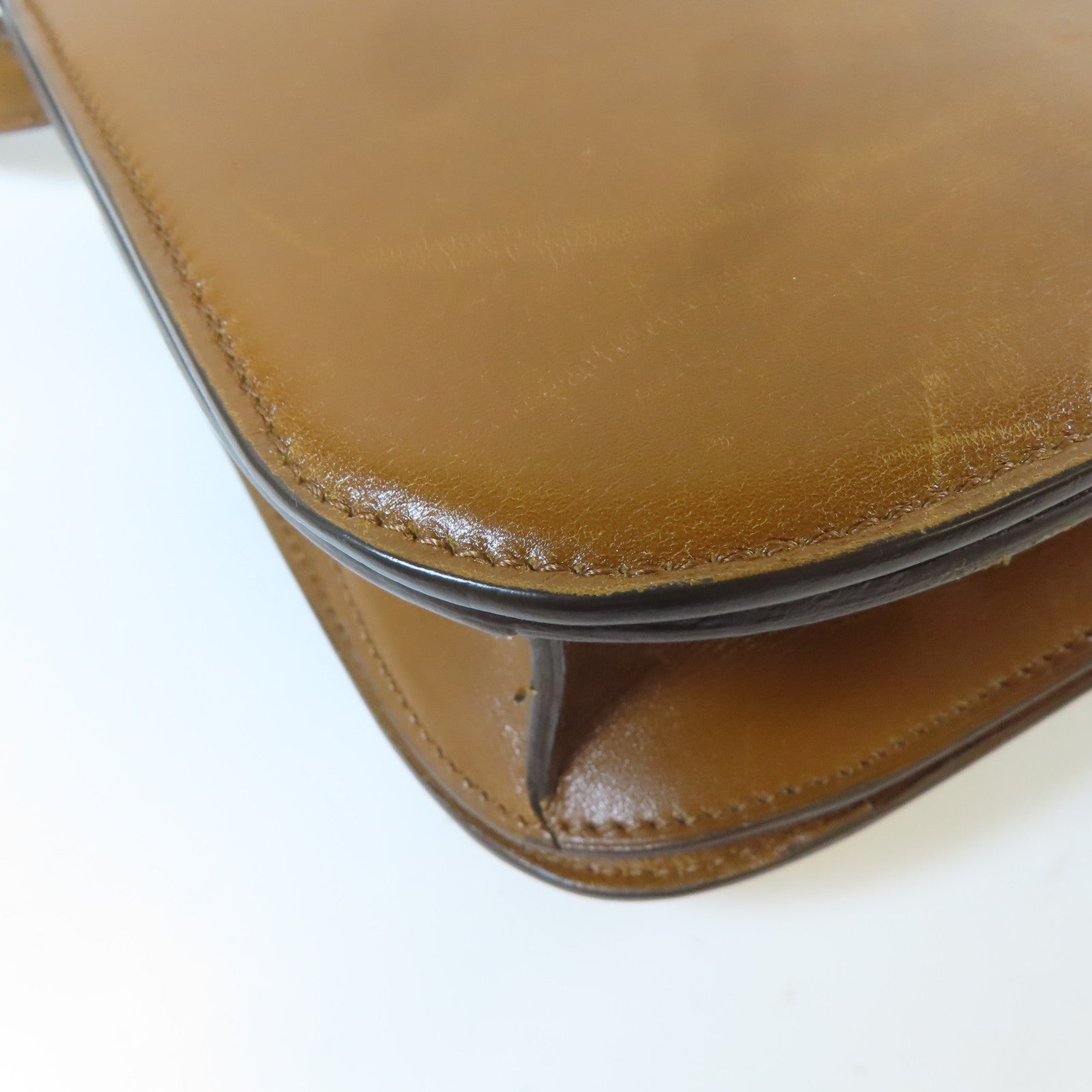 CELINE 牛皮皮革Box Shoulder Bag金扣肩背袋啡色