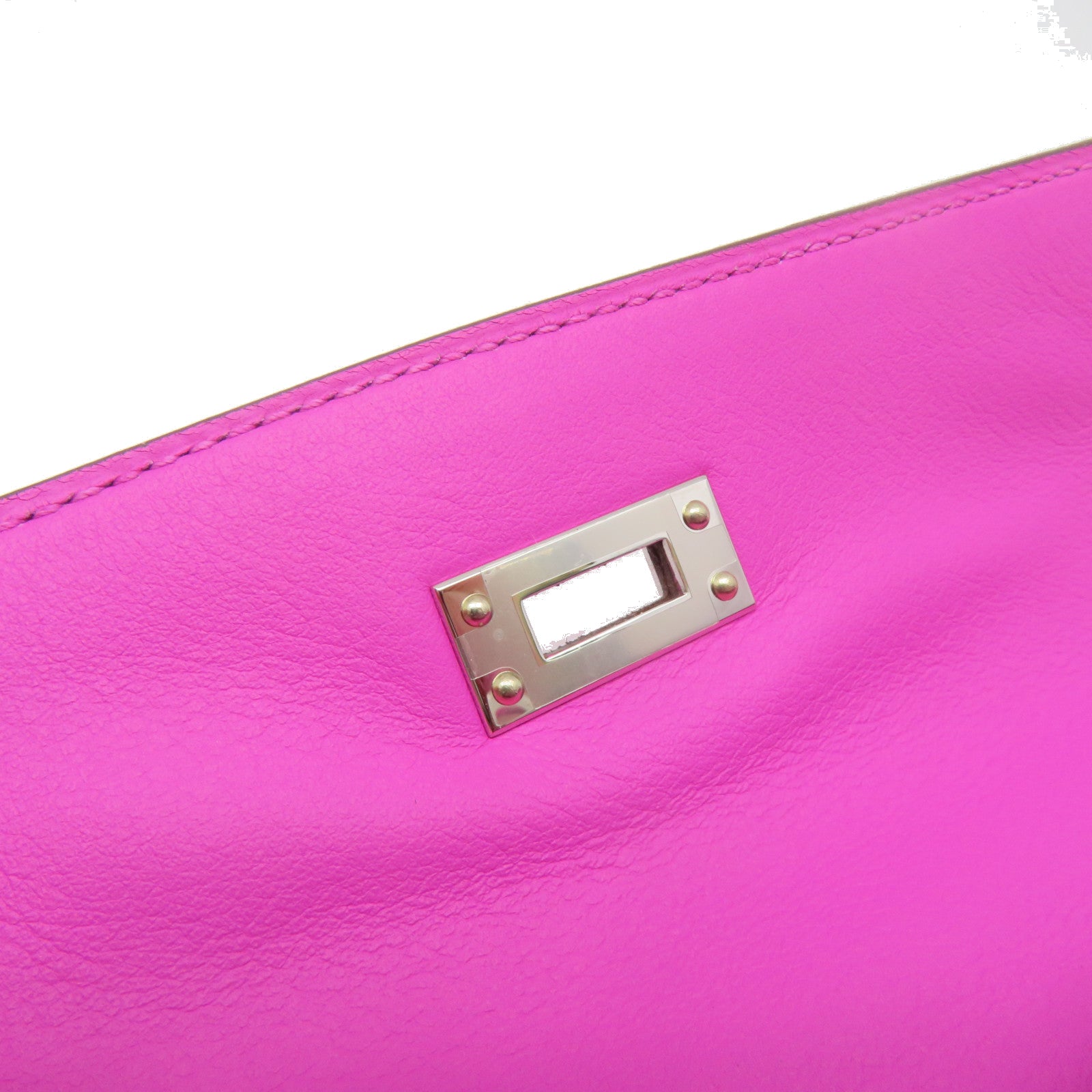 HERMES 【激減優惠】Swift皮革Mini Kelly Handbag銀扣手挽袋Magnolia玉蘭紫色