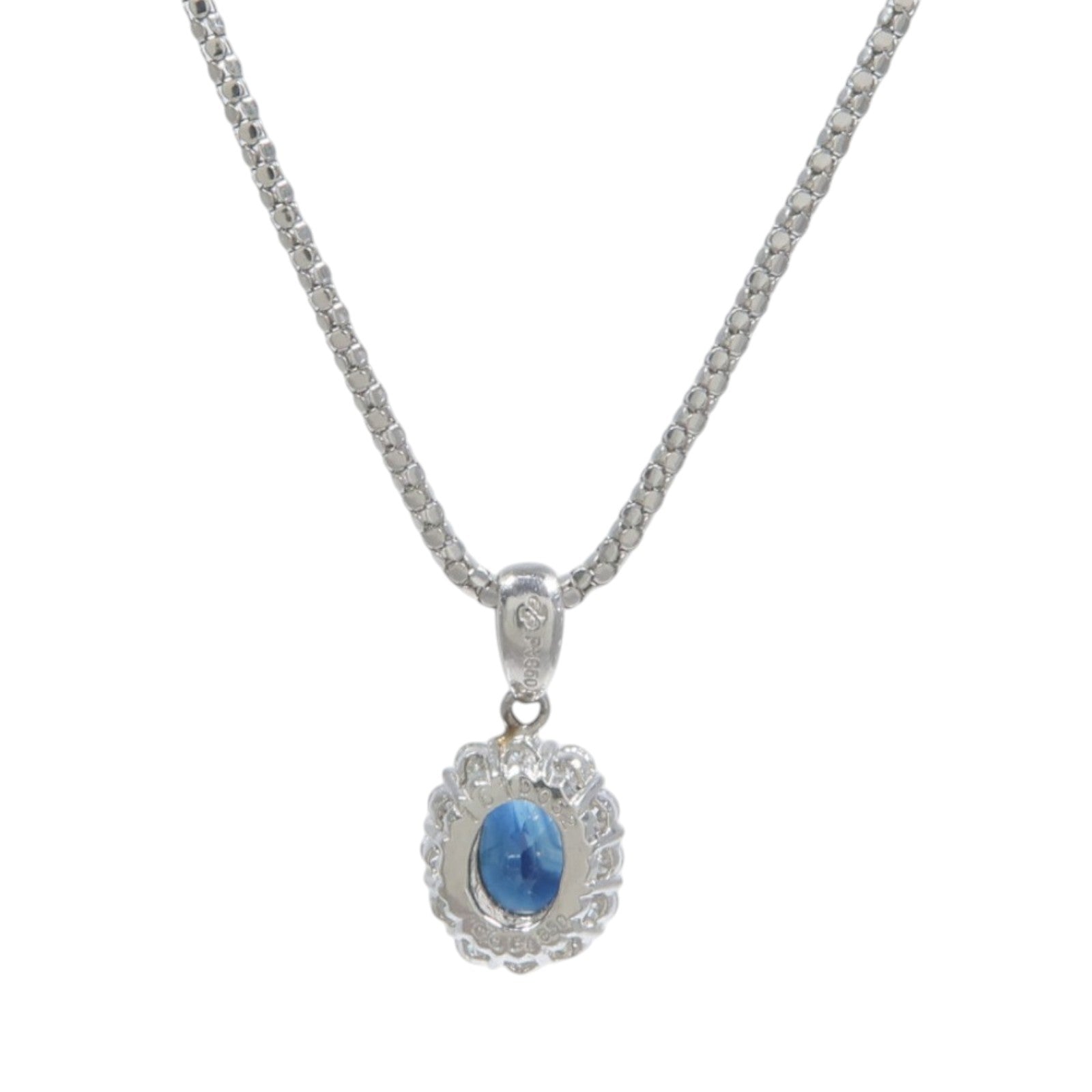 JEWELRY PT850鉑金Sapphire Diamond Necklace藍寶石/鑽石項鍊
