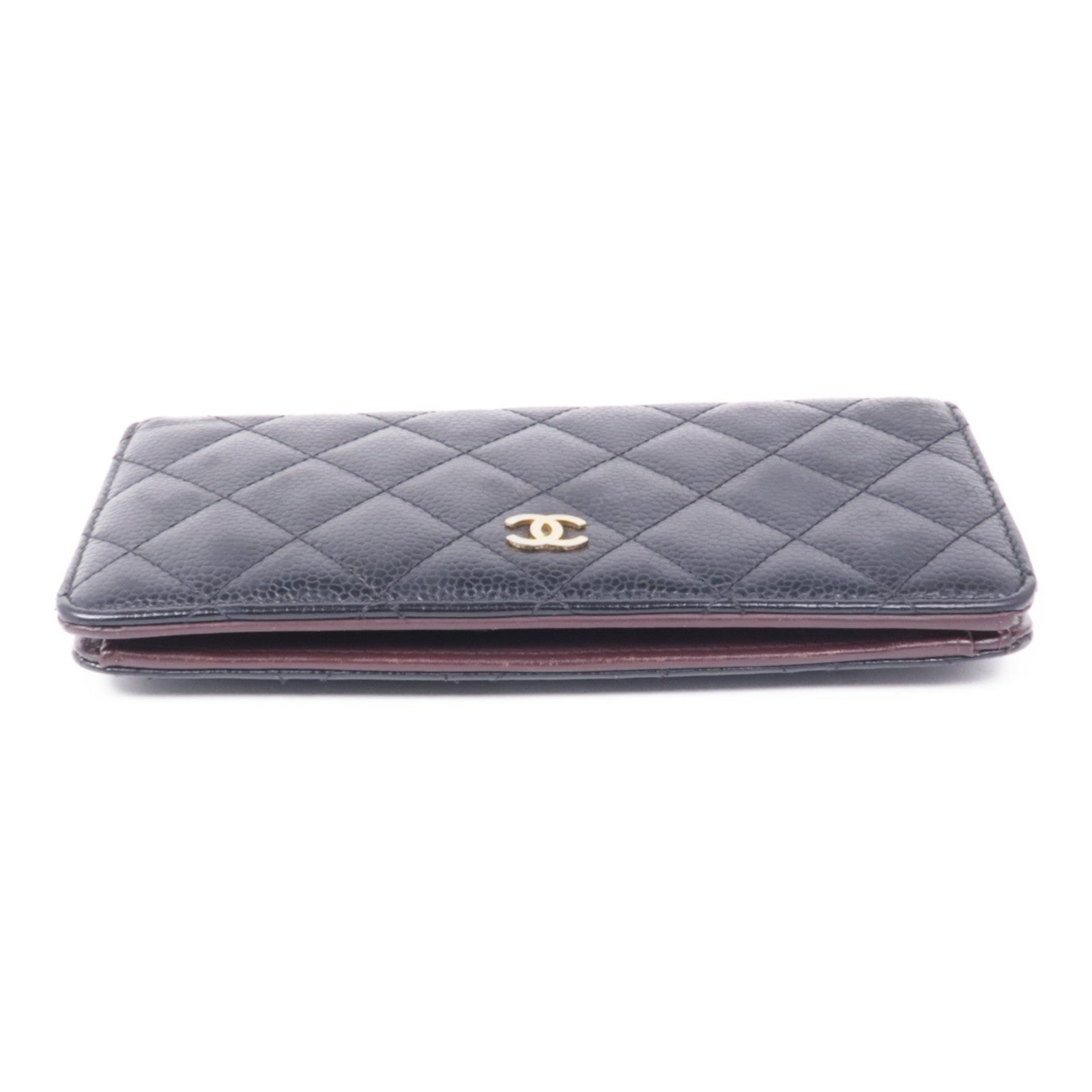 CHANEL 【激減優惠】牛皮皮革Long Wallet金扣長錢包