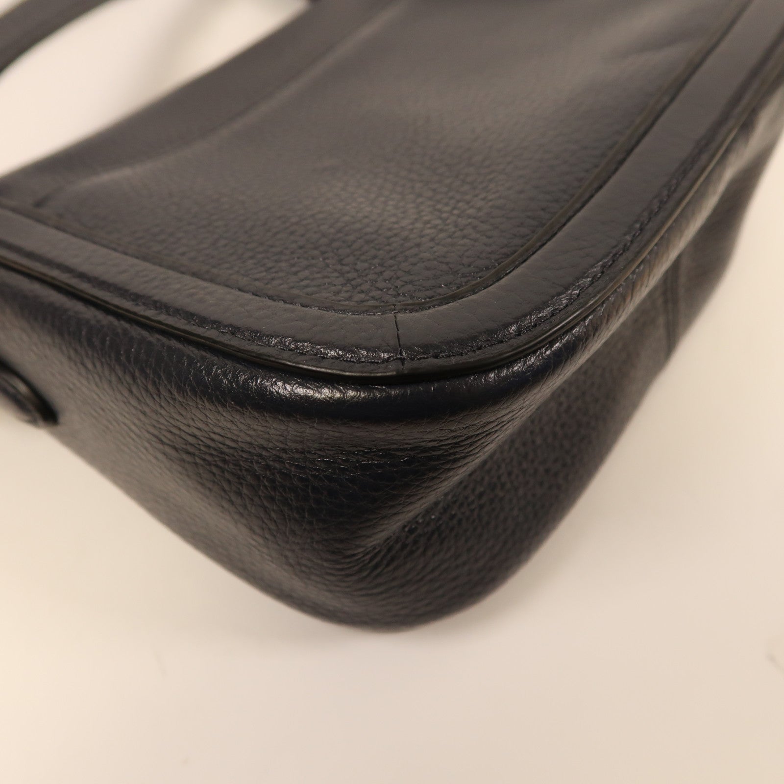 COACH 皮革Carriage Crossbody金扣肩背袋深藍色