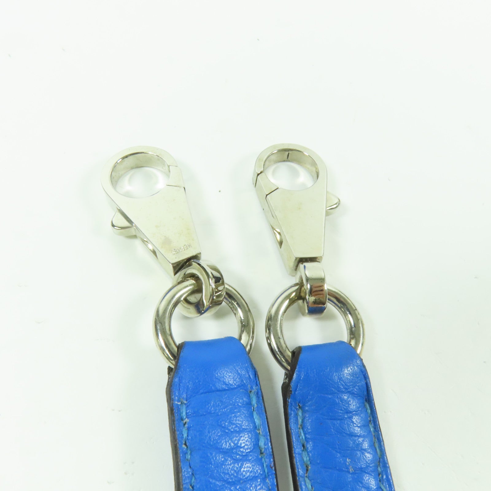 HERMES Clemence皮革Bolide 31銀扣手挽肩背兩用袋/Bleu Zanzibar