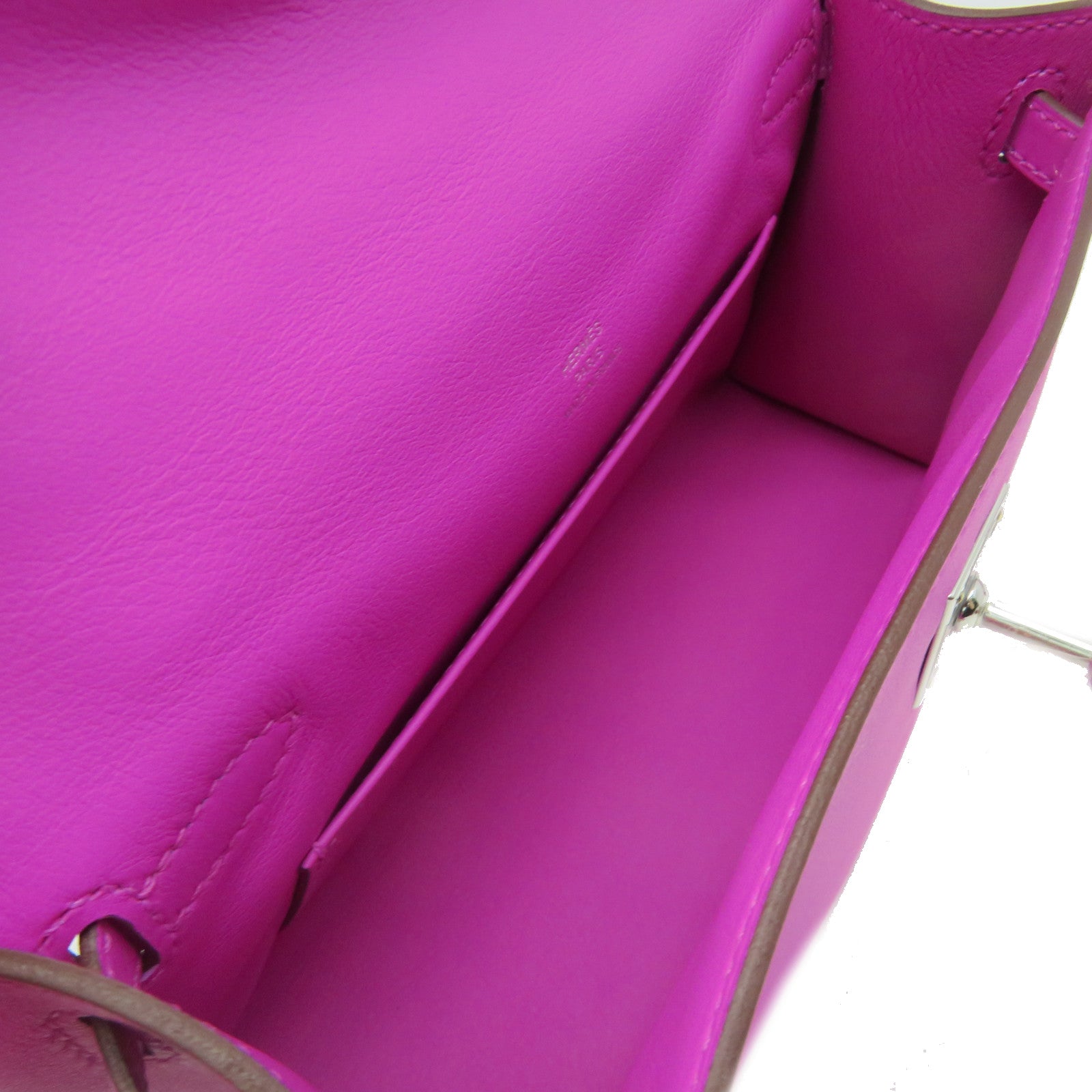 HERMES 【激減優惠】Swift皮革Mini Kelly Handbag銀扣手挽袋Magnolia玉蘭紫色
