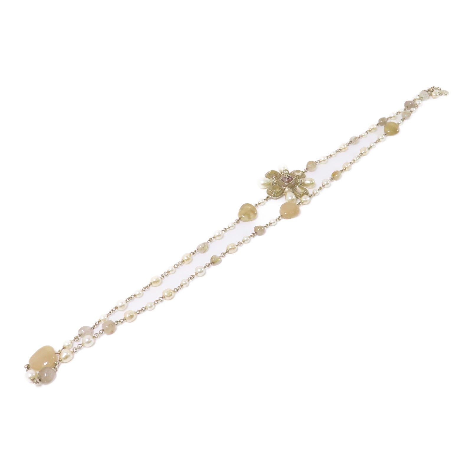 CHANEL PVC/金屬Necklace項鍊米色/金色