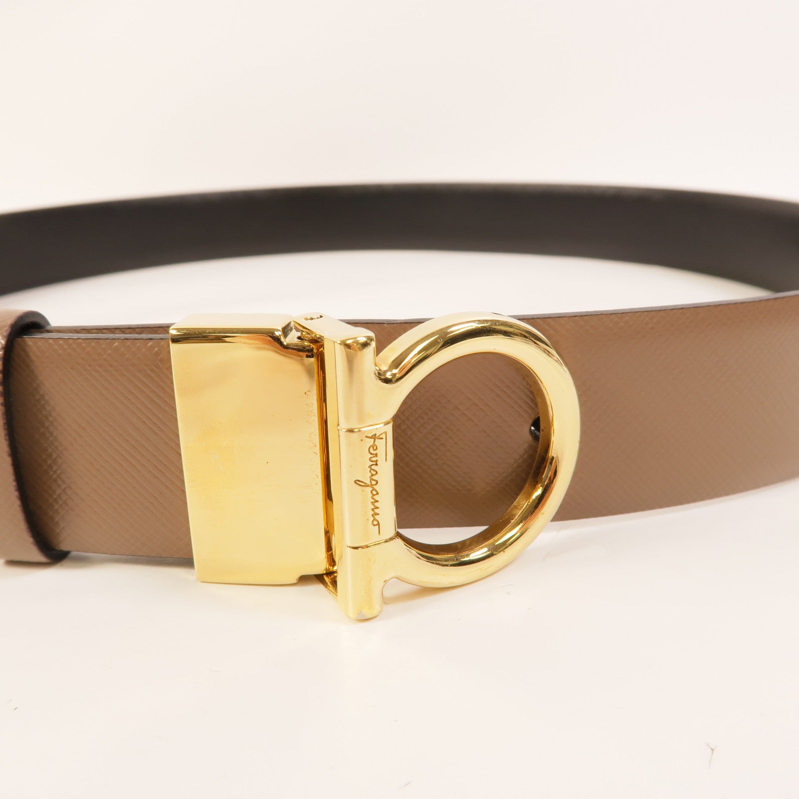Salvatore Ferragamo 牛皮皮革Gancini Reversible Belt皮帶