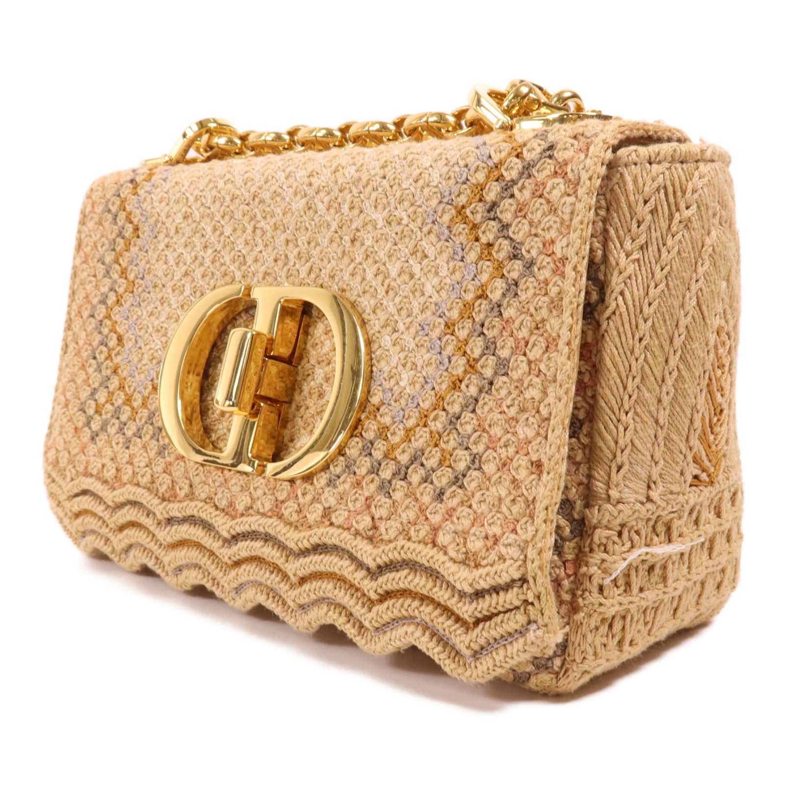 Dior 帆布Caro Bege Lona金扣肩背袋