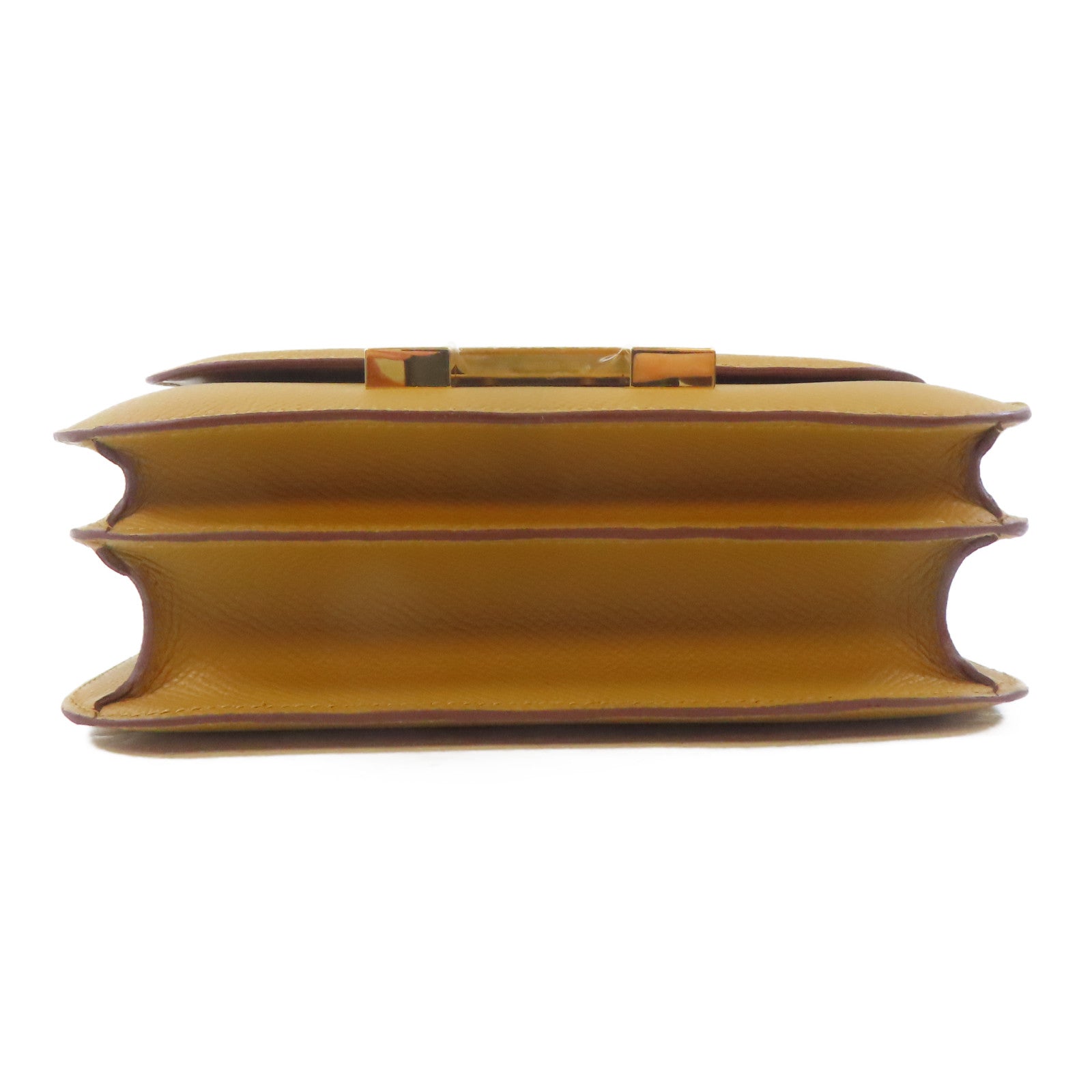 HERMES Epsom皮革Constance Mini金扣肩背袋Sesame/淺啡色