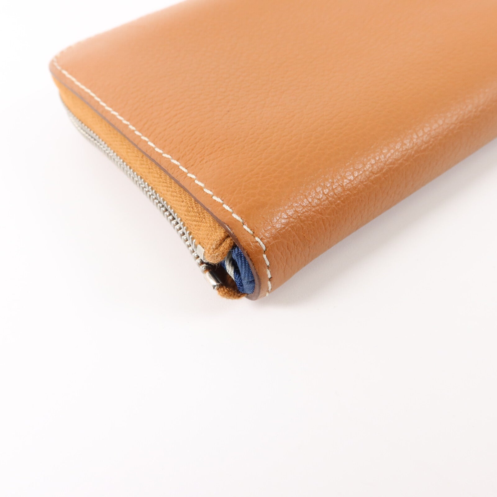 HERMES Evercolor皮革Silk In Compact銀扣錢包Gold
