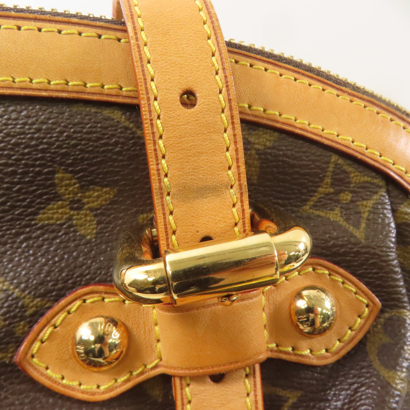 LOUIS VUITTON【激減優惠】 Monogram Tivoli GM金扣肩背袋棕色