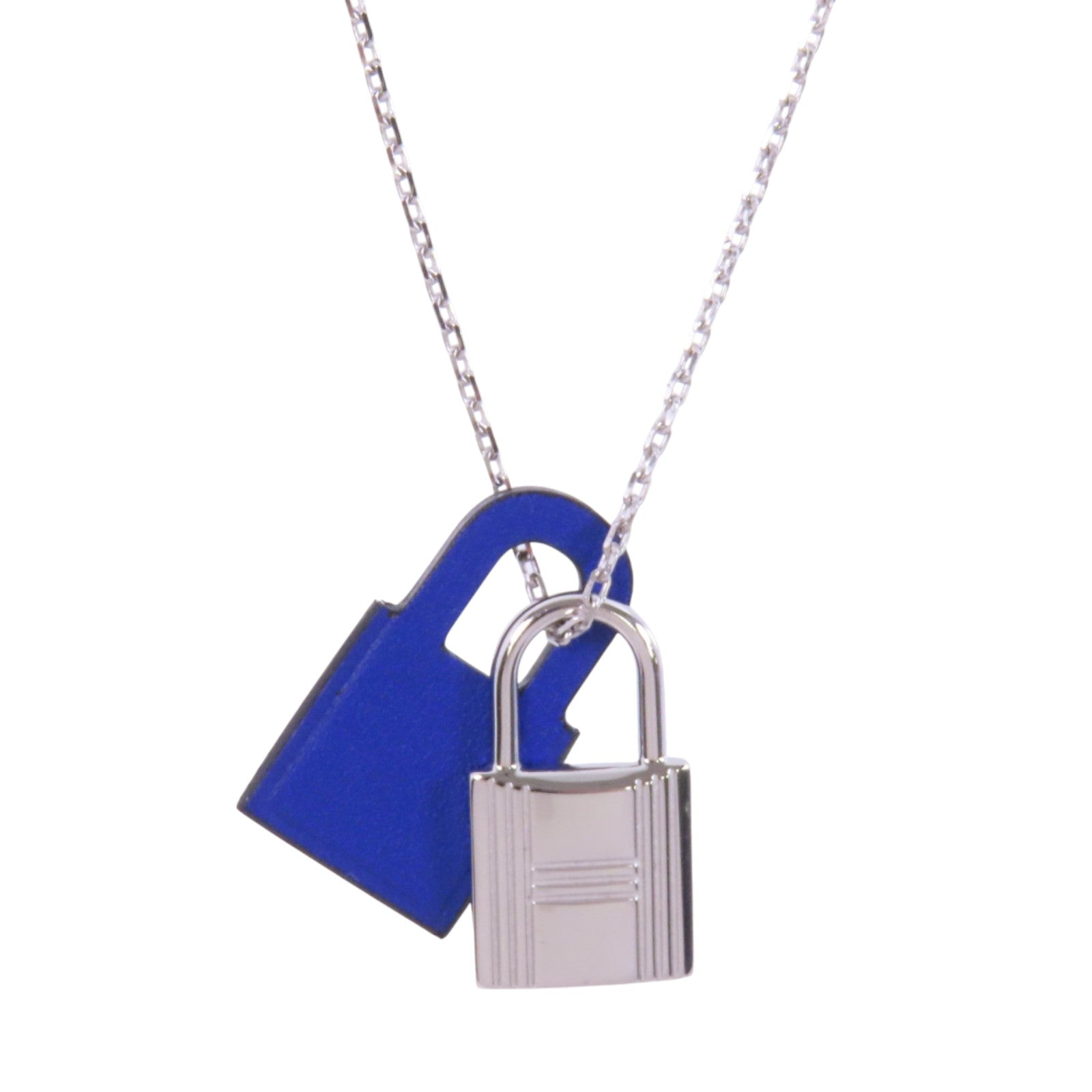 HERMES 牛皮皮革O'Kelly Necklace銀扣項鏈