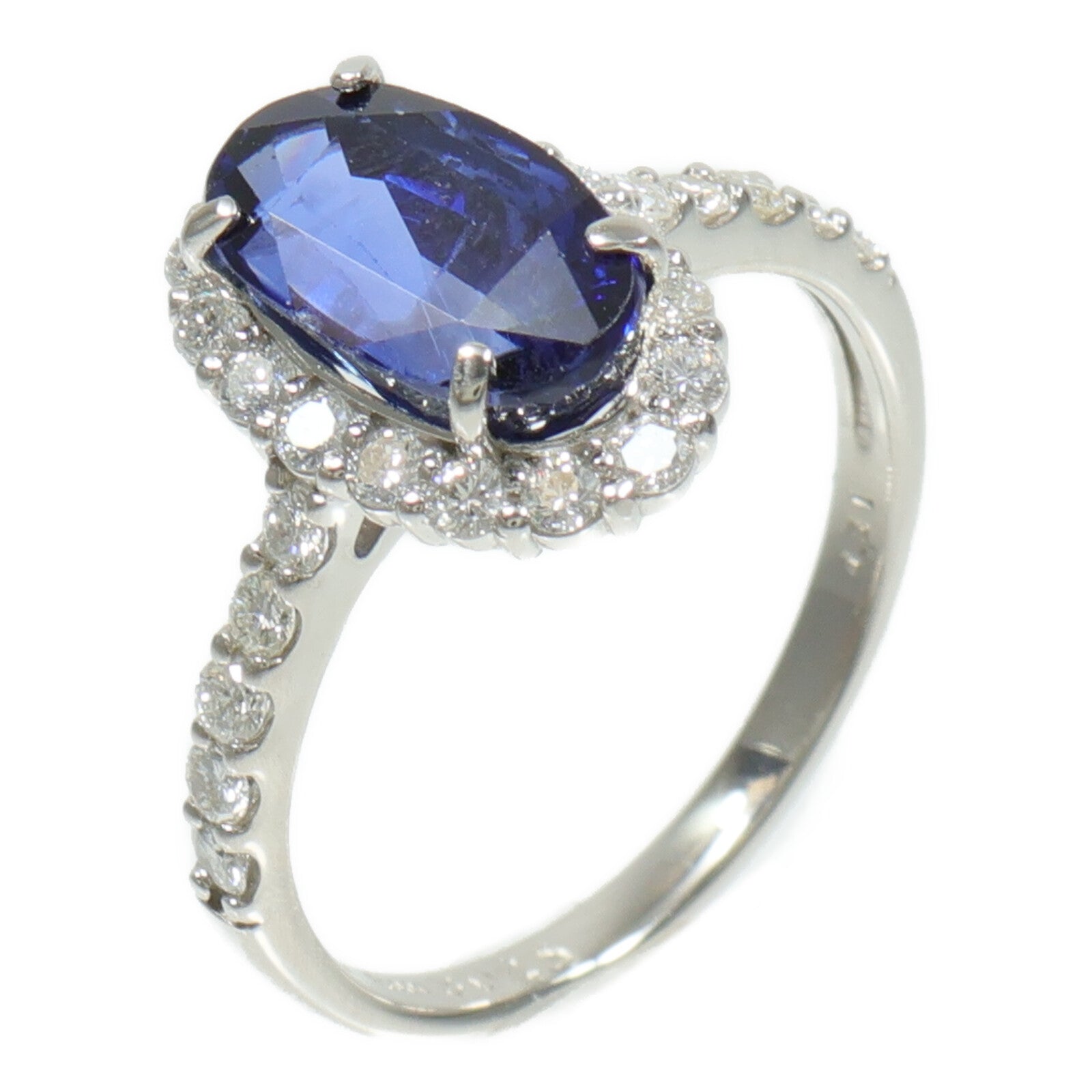 JEWELRY PT900鉑金Sapphire Diamond Ring藍寶石/鑽石戒指