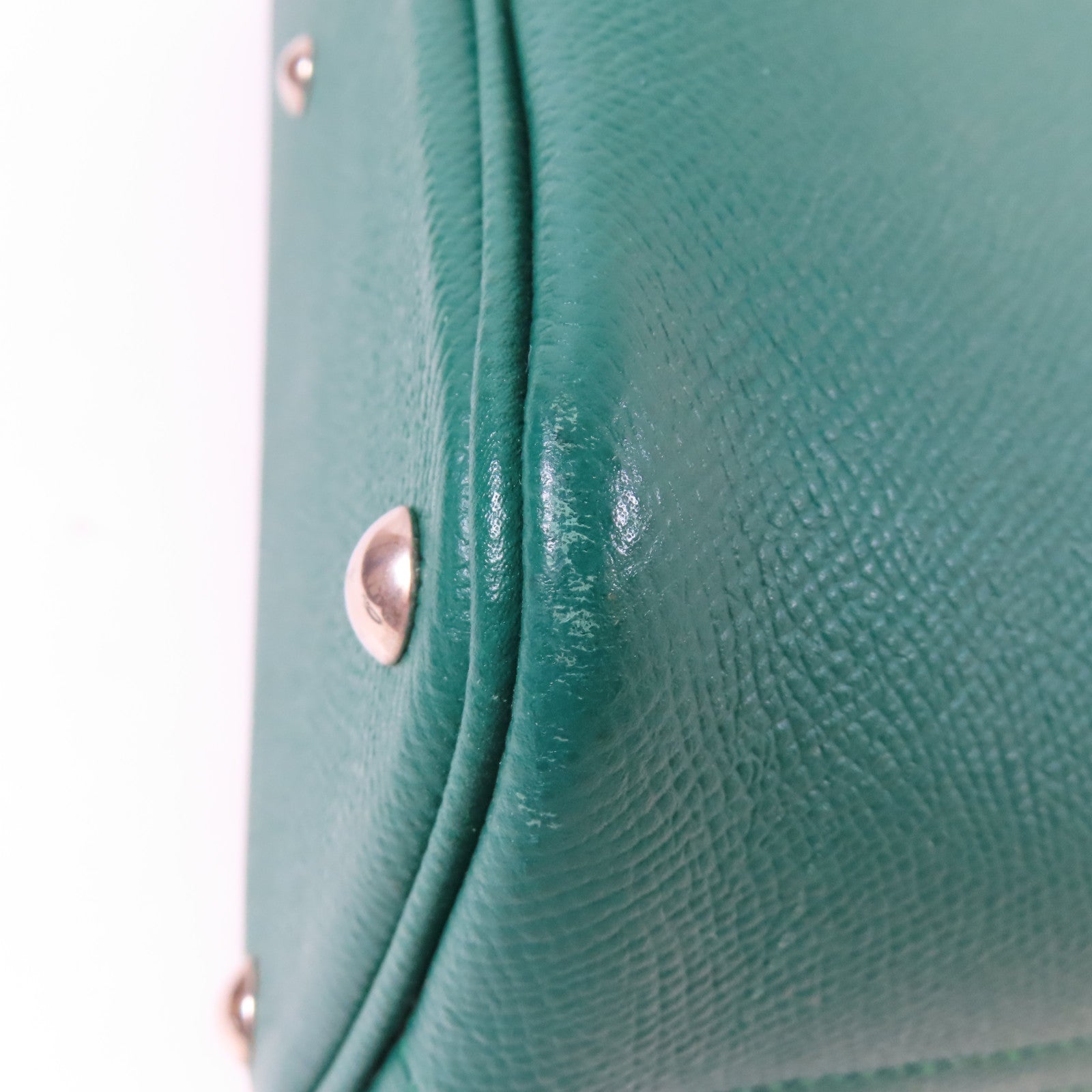 HERMES Epsom皮革Bolide 27銀扣手挽肩背兩用袋Malachite/綠色