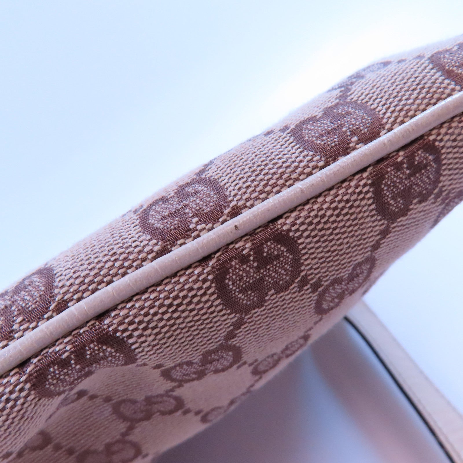 GUCCI 帆布Shoulder Bag金扣肩背袋米色